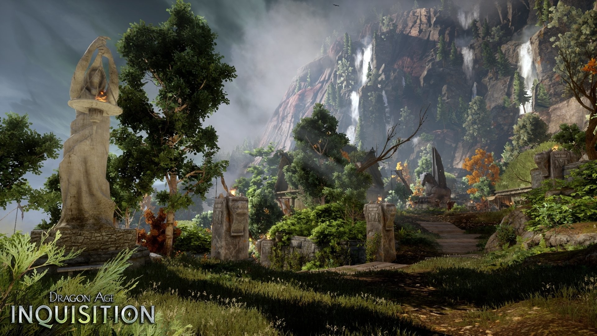 Dragon Age: Inquisition, Statua, Rovine, Foresta, Full HD, sfondo per PC