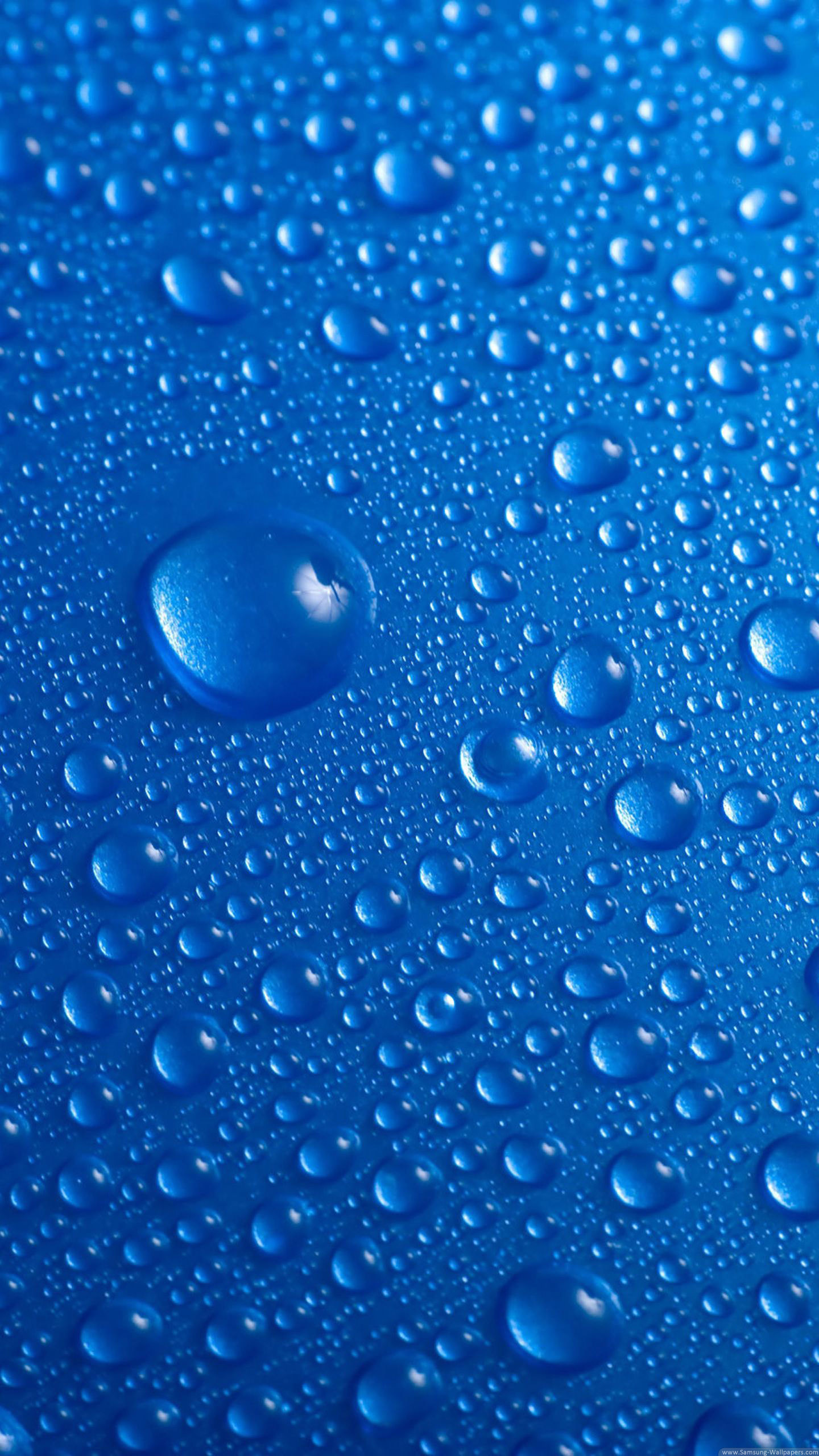 Gocce d'acqua, Blu, Macro, QHD+, sfondo verticale per cellulare