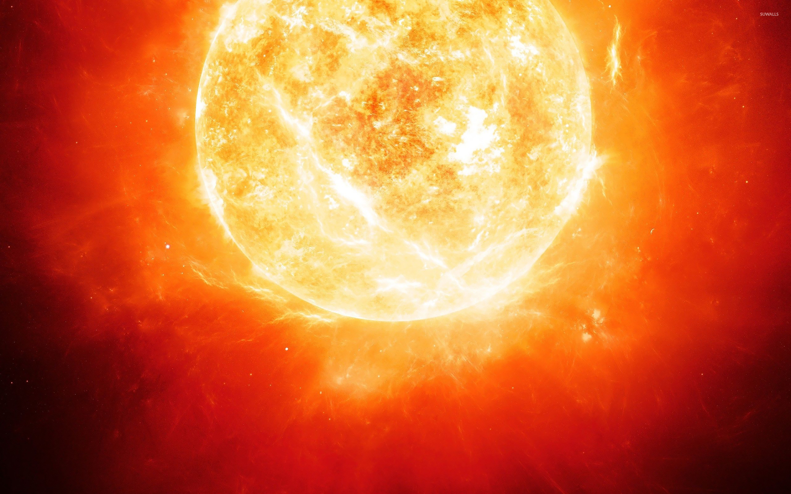 Sole, Brillamenti solari, Rosso, 2K 1600p, sfondo desktop
