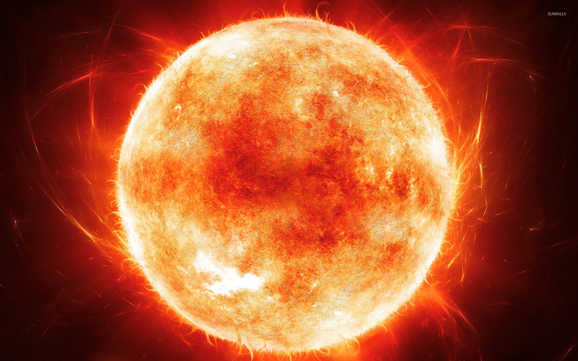 Sole, Stella, Brillamenti solari, Rosso, 16:10 Full HD, sfondo widescreen