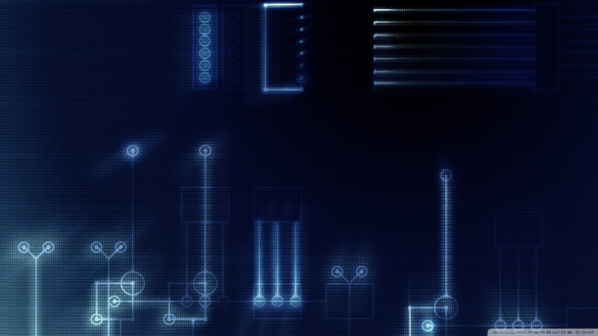 Circuito, Blu scuro, Linee digitali, 1920x1080, sfondo per PC
