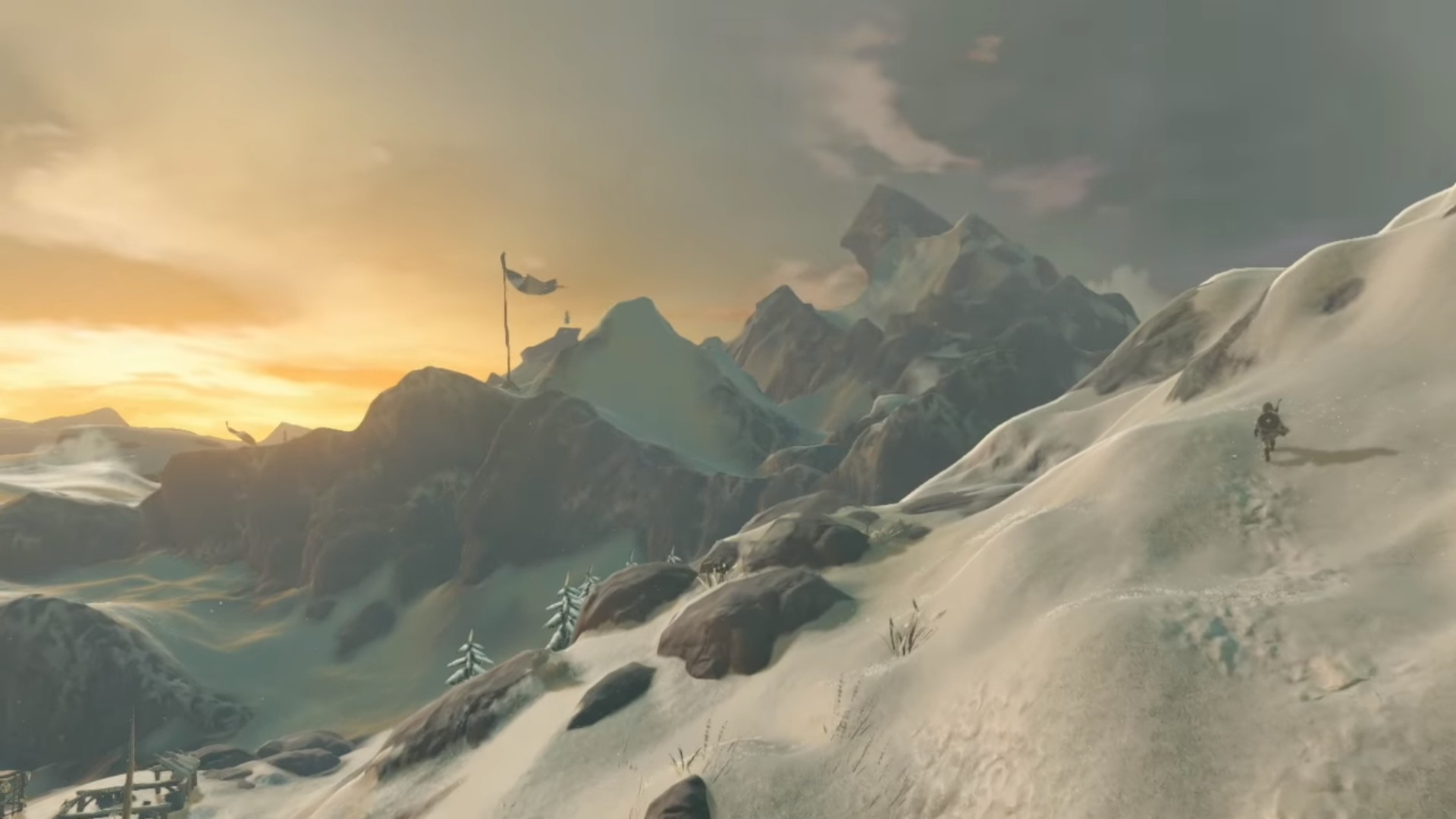 The Legend of Zelda: Breath of the Wild, Montagne innevate, Hyrule, sfondo 16:9 Full HD