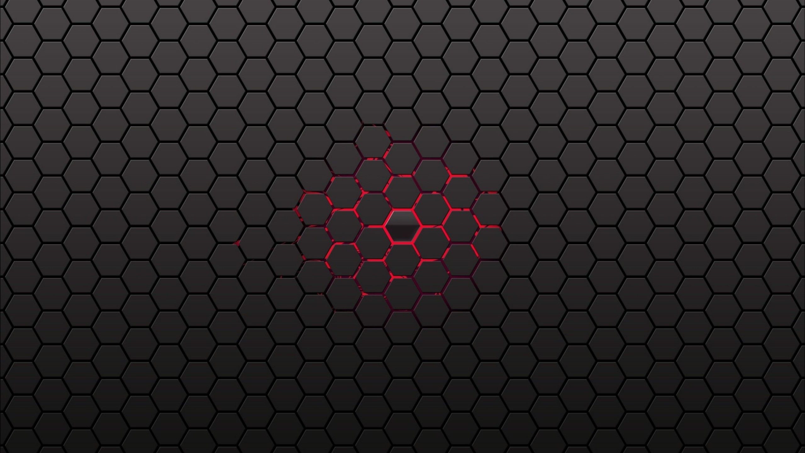 Esagoni, Pattern, Rosso, Sfondo scuro, 2K, wallpaper desktop