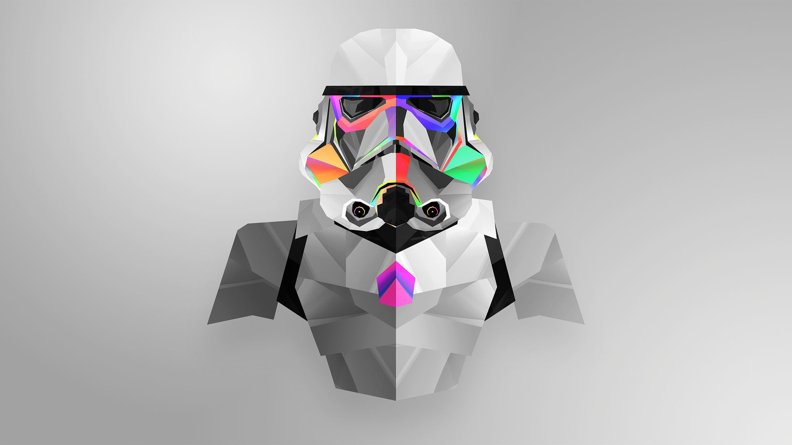 Stormtrooper, Star Wars, Low poly, Sfondo bianco, 2K, wallpaper desktop