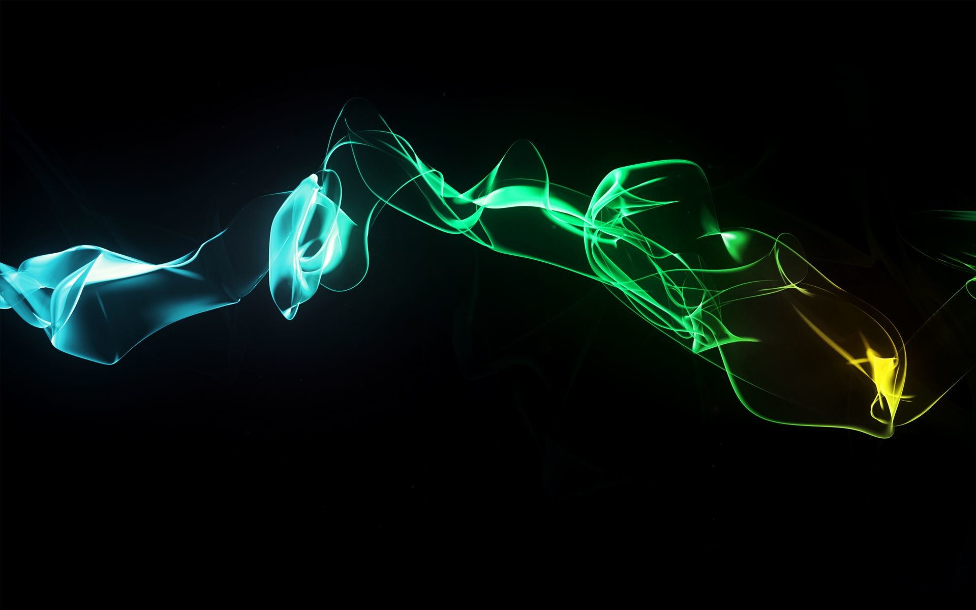 Fumo colorato, Verde, Sfondo nero, Full HD, wallpaper desktop