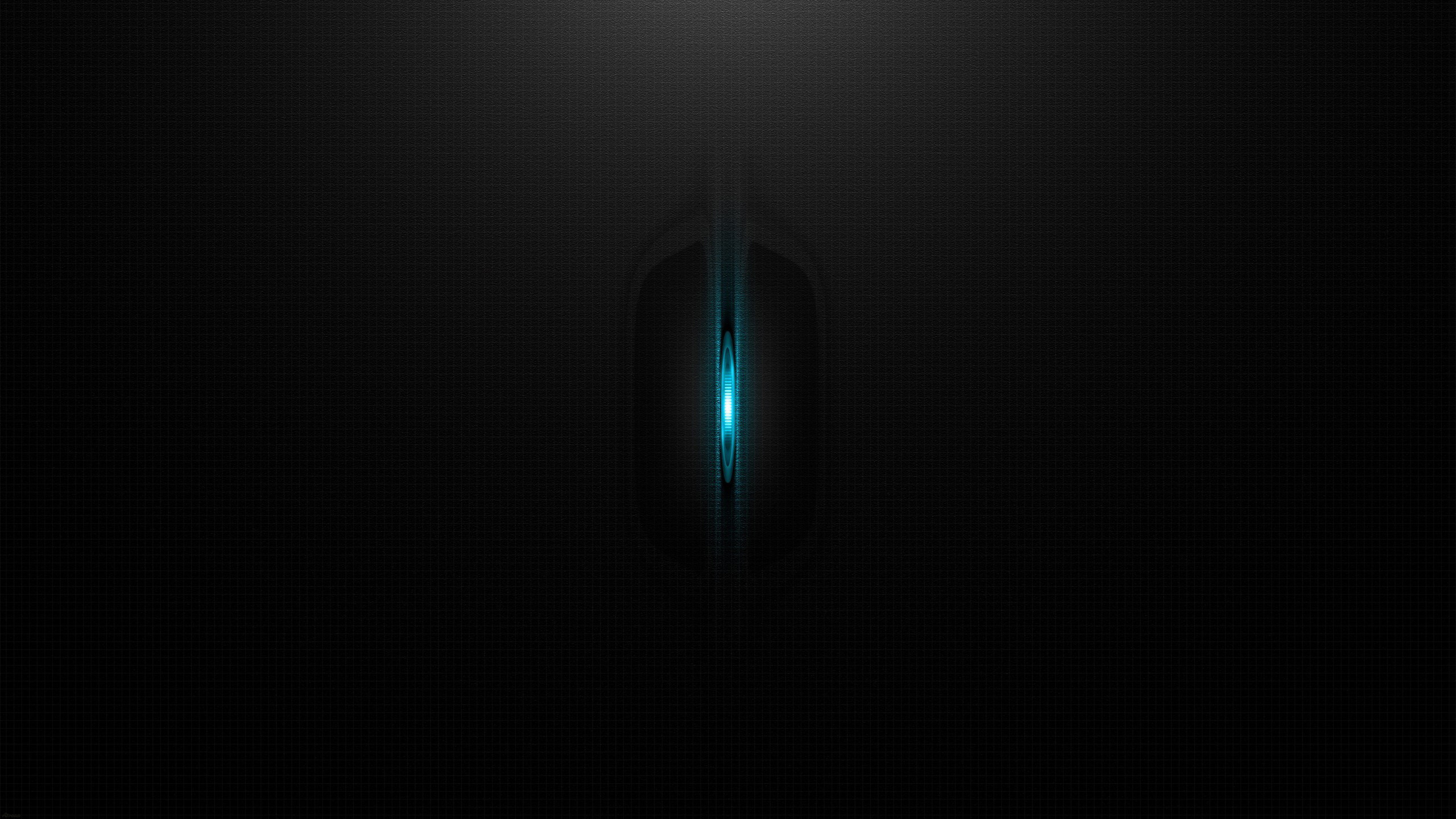 Luce azzurra, Minimalismo, Sfondo nero, 2560x1440, wallpaper desktop