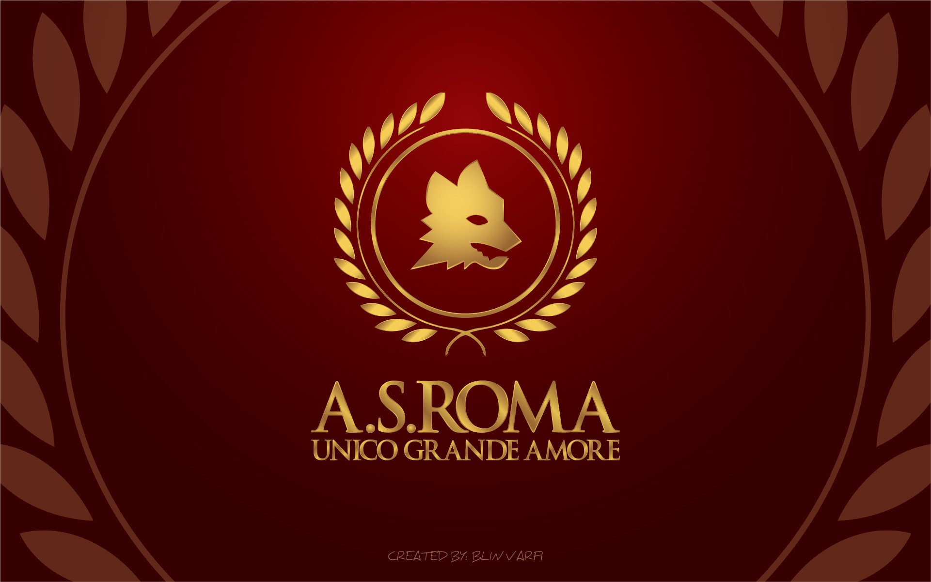 AS Roma, Unico grande amore, Lupetto, Alloro, Rosso, Full HD, sfondo desktop