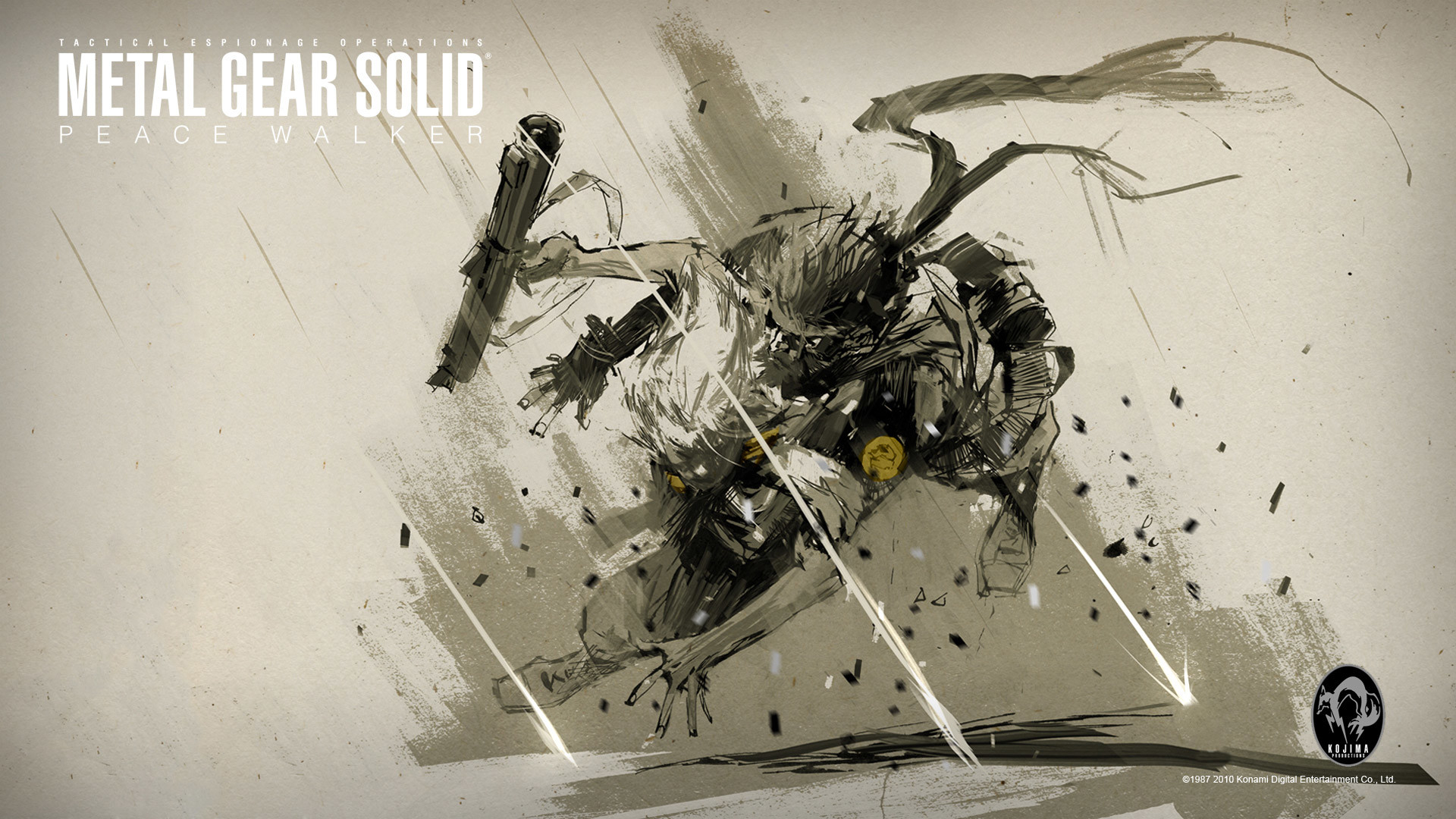 Metal Gear Solid: Peace Walker, Big Boss, Schizzo, Toni chiari, Full HD, sfondo per PC e portatile