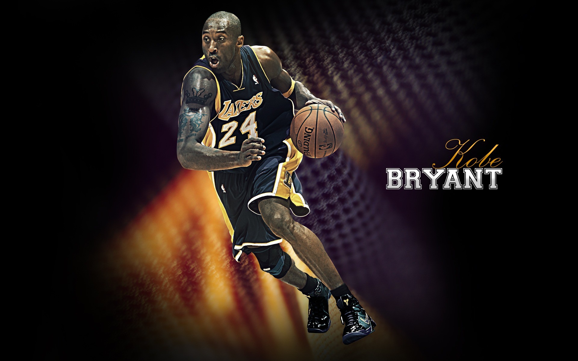 Kobe Bryant, Los Angeles Lakers, Palleggio, 16:10 Full HD, sfondo widescreen