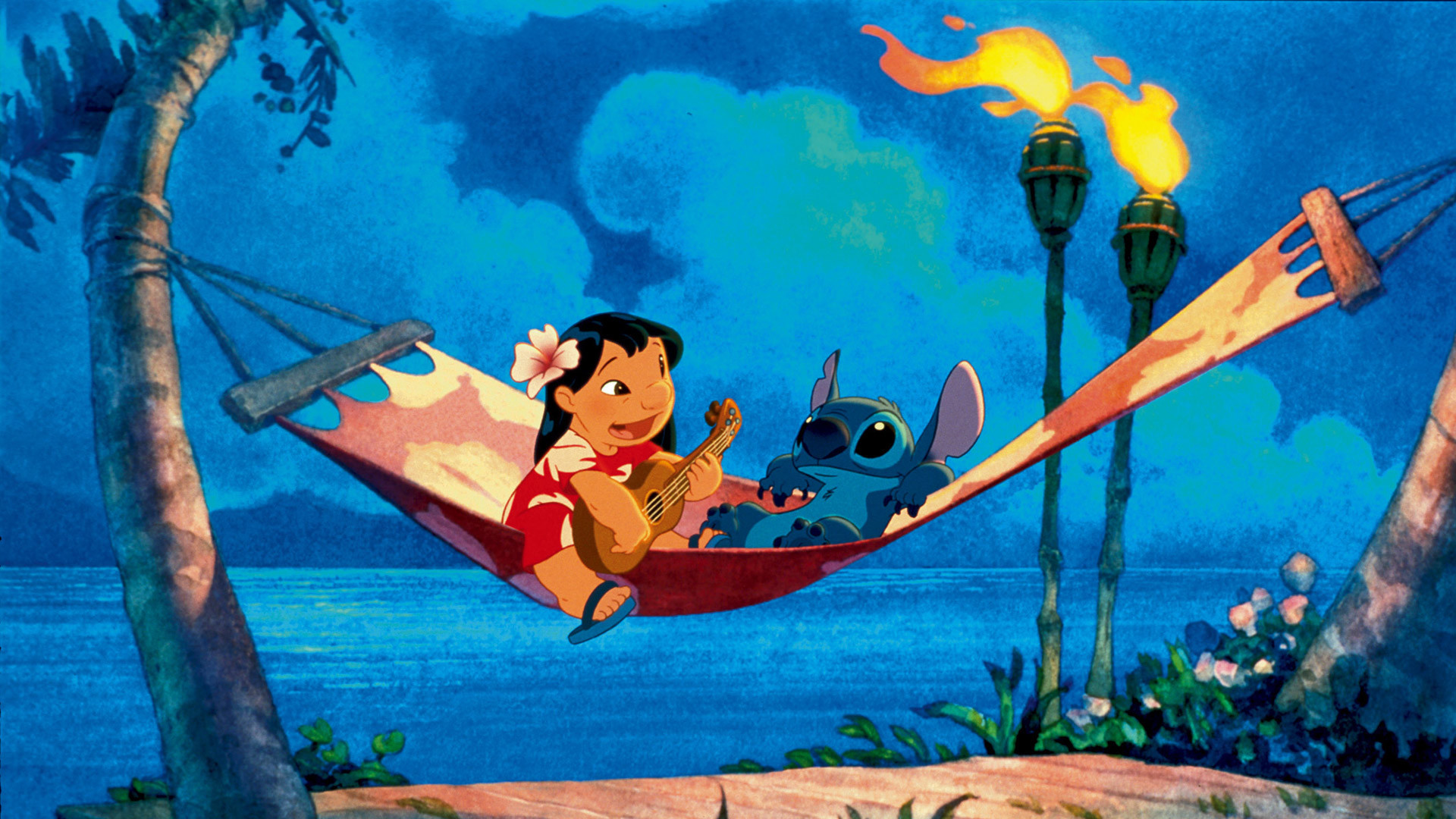 Lilo Pelekai, Stitch, Amaca, Ukulele, Lilo & Stitch, Full HD, wallpaper per portatile