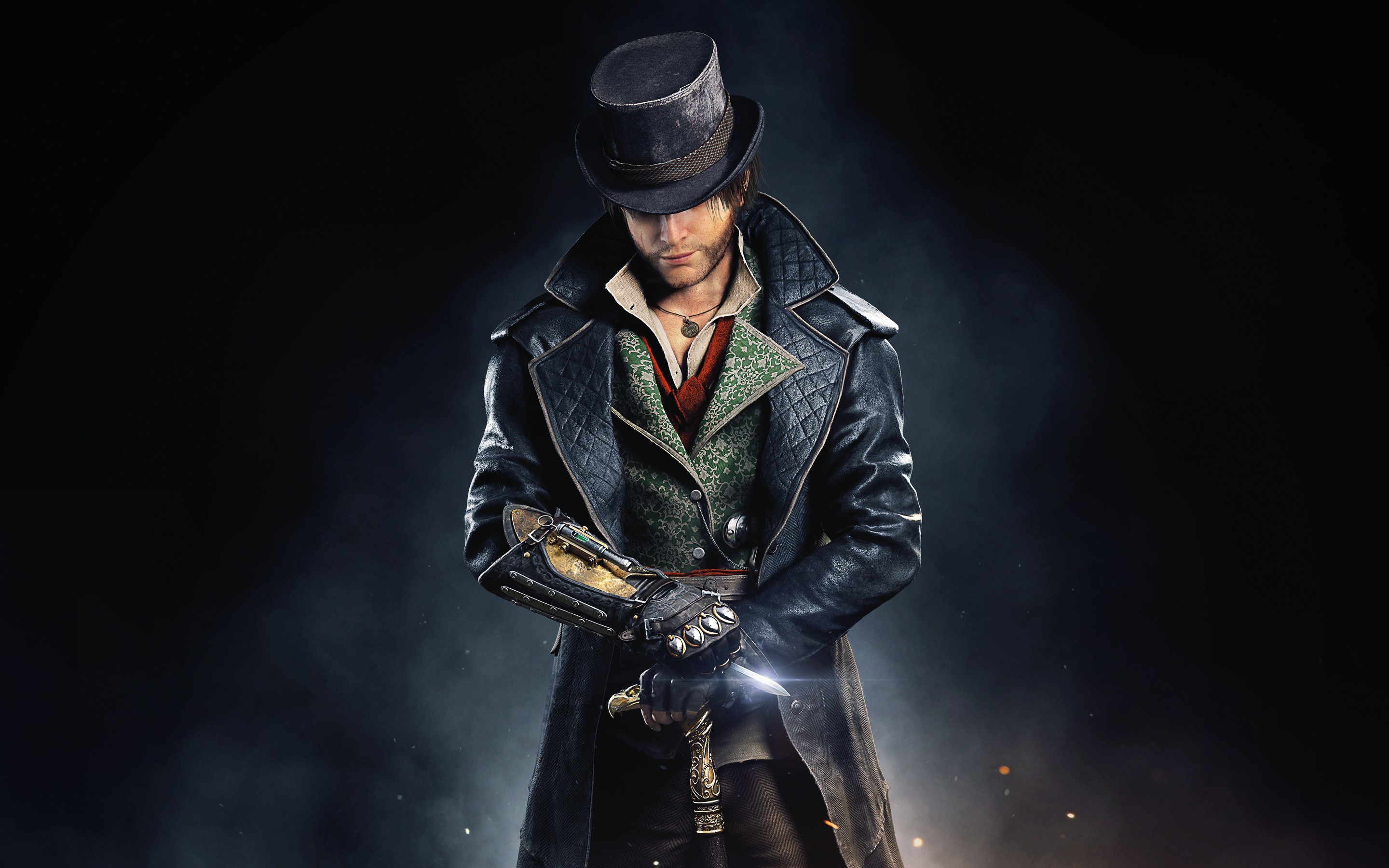 Jacob Frye, Assassin's Creed Syndicate, Cilindro, Sfondo nero, 2K, wallpaper desktop