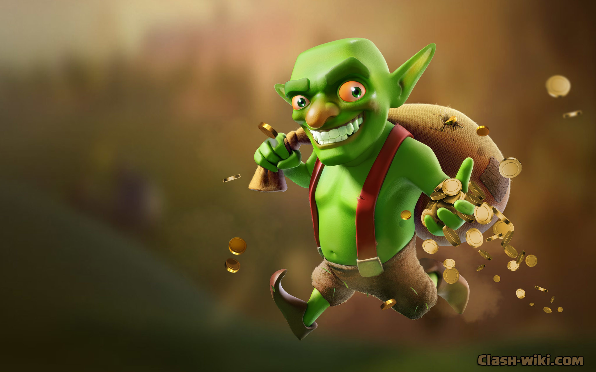 Goblin, Clash of Clans, Monete d'oro, Sacco, 2048x1280, sfondo MacBook Pro