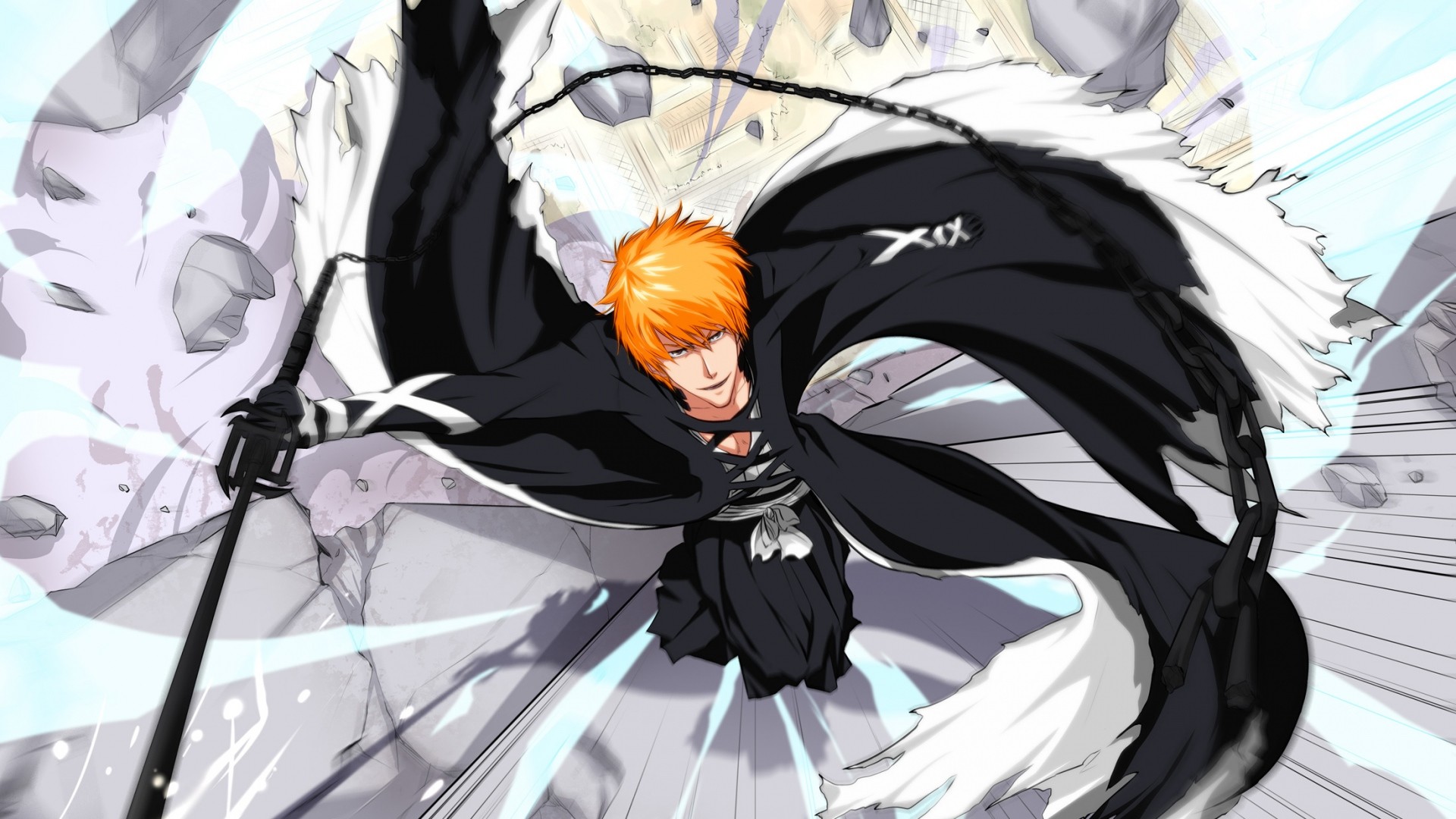 Ichigo Kurosaki, Bankai, Bleach, Zangetsu, Full HD, sfondo Windows 11