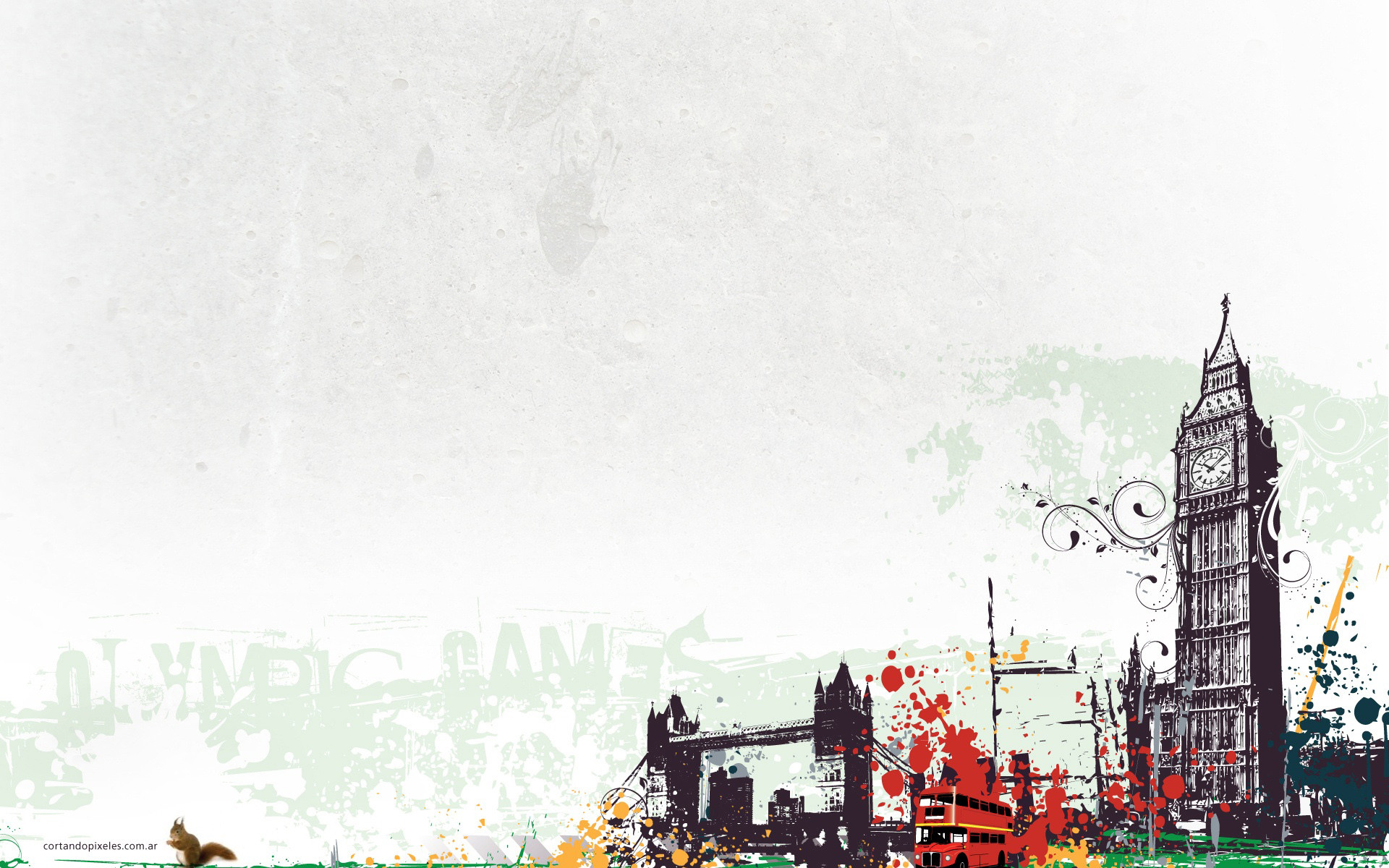 Big Ben, Tower Bridge, Londra, Olimpiadi, Illustrazione, Full HD, sfondo per PC e portatile