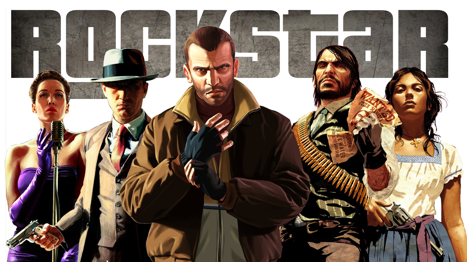 Rockstar Games, Niko Bellic, John Marston, L.A. Noire, Max Payne, sfondo Full HD per computer