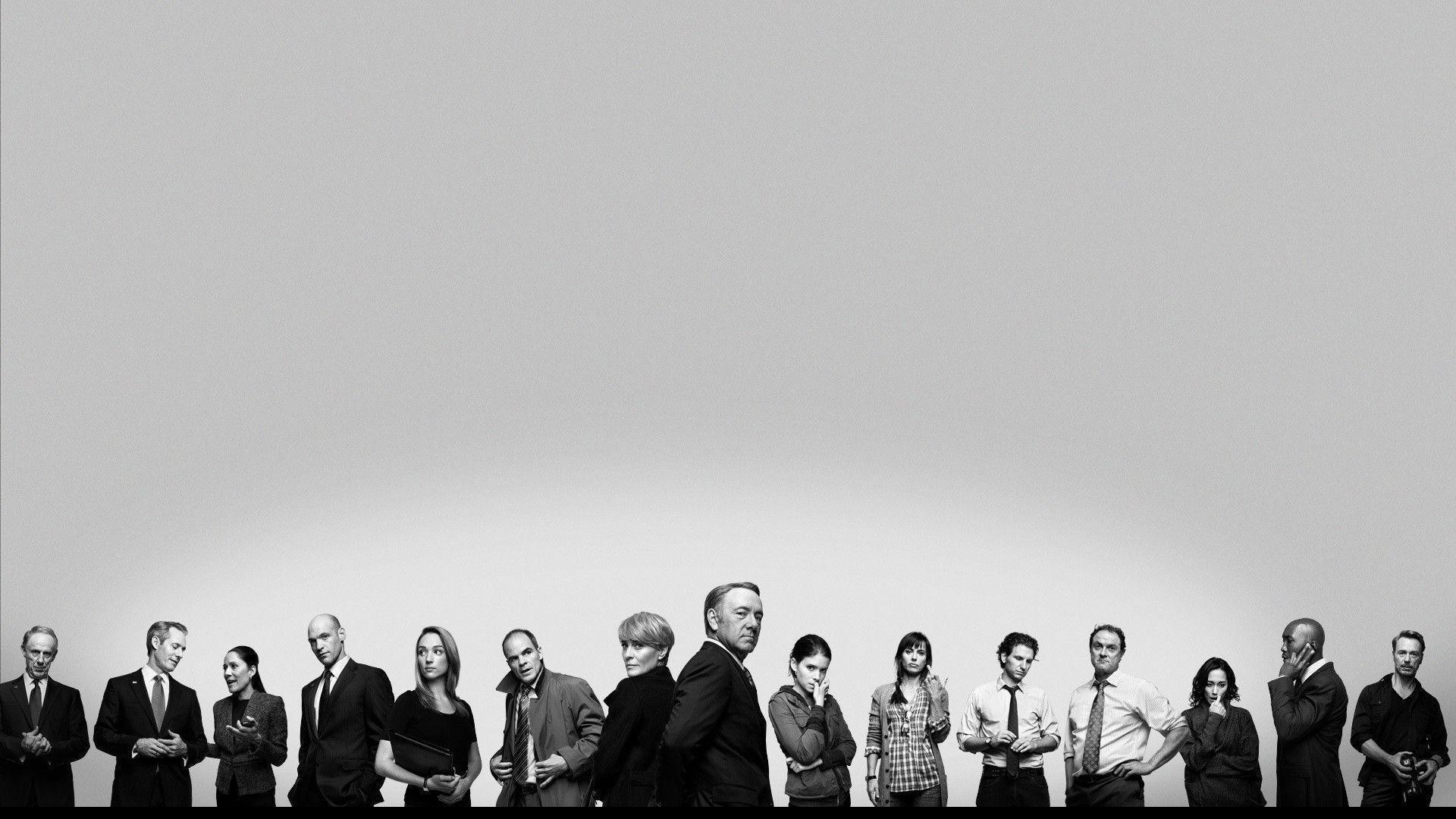 House of Cards, Cast, Panoramica, Grigio, Full HD, sfondo per PC