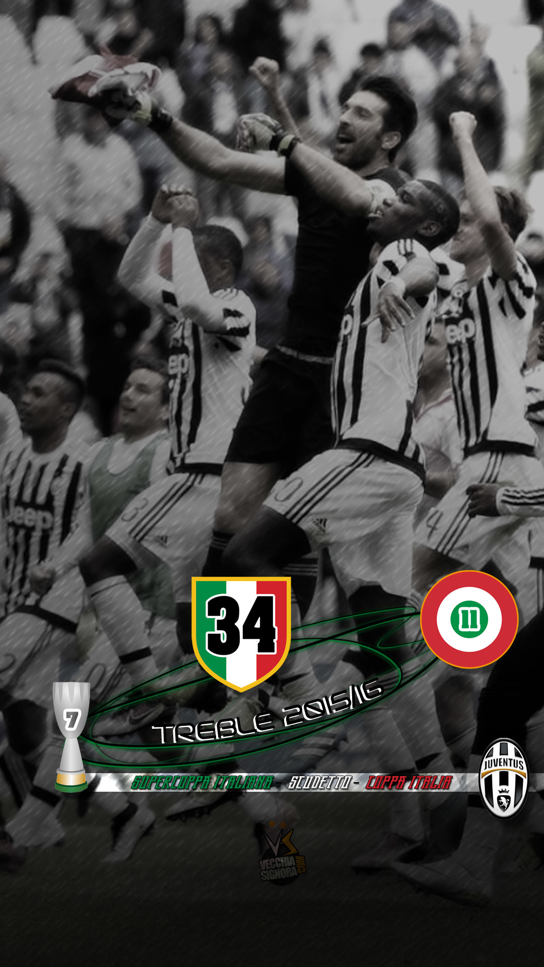 Juventus, 34° scudetto, Festa, Calciatori, Bianco e nero, Full HD, sfondo per smartphone