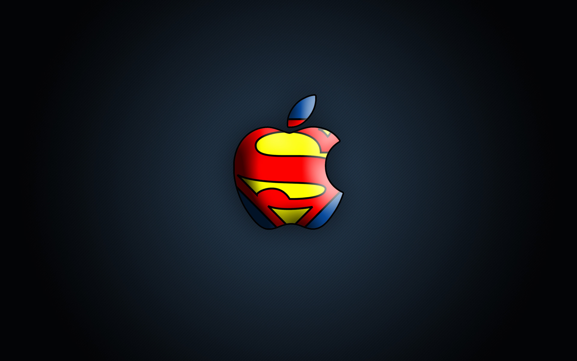 Logo Apple, Logo di Superman, Mashup, Sfondo scuro, 16:10 Full HD, wallpaper widescreen