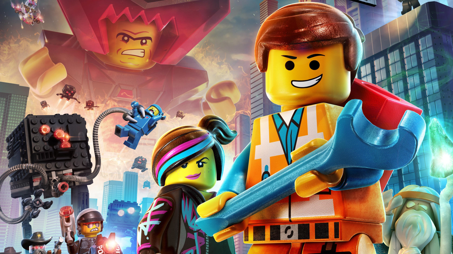 The LEGO Movie, Emmet, Wyldstyle, Città, Full HD, sfondo per PC