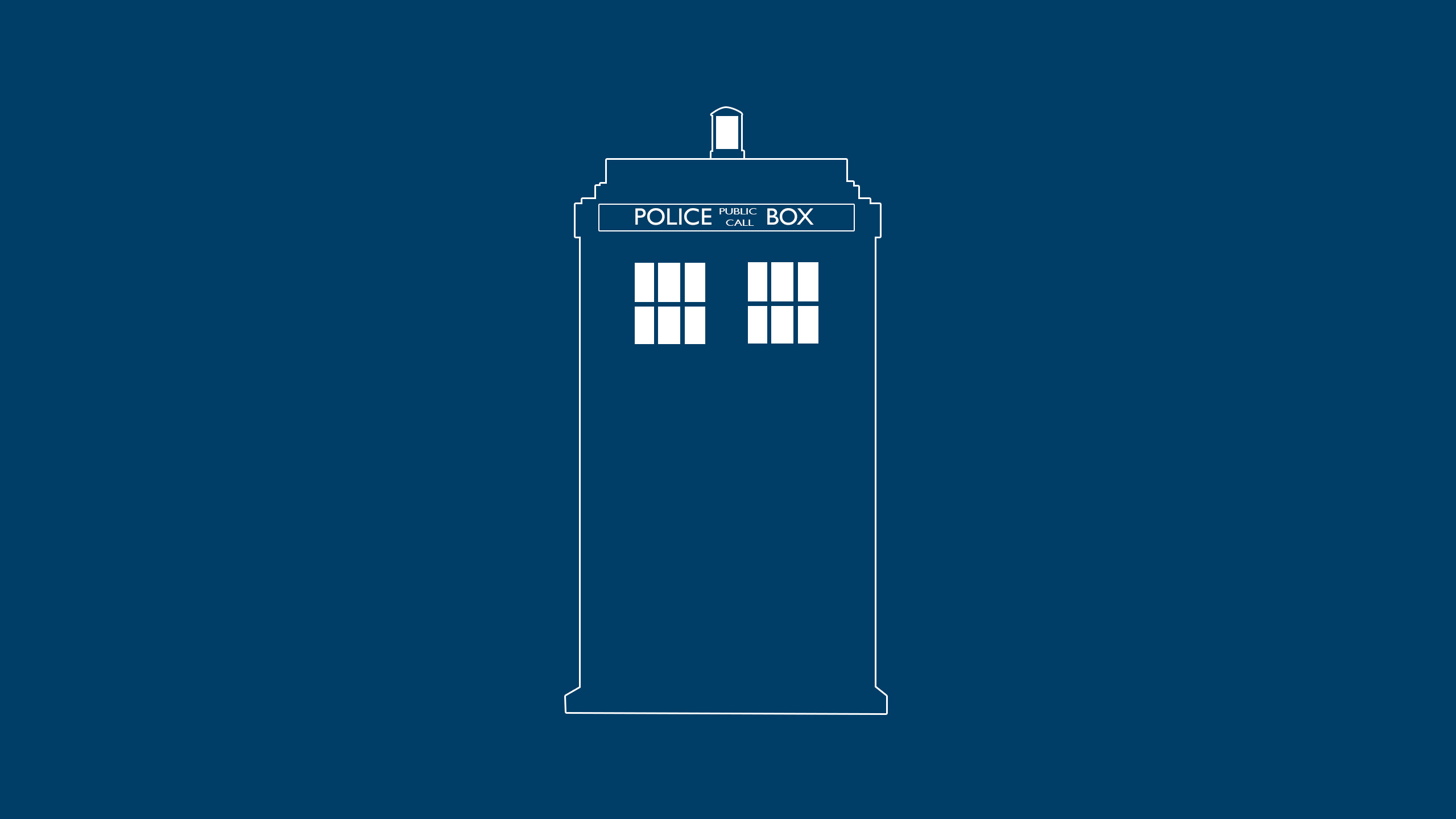 TARDIS, Doctor Who, Linea, Minimalista, Blu, 2K 1440p, sfondo desktop