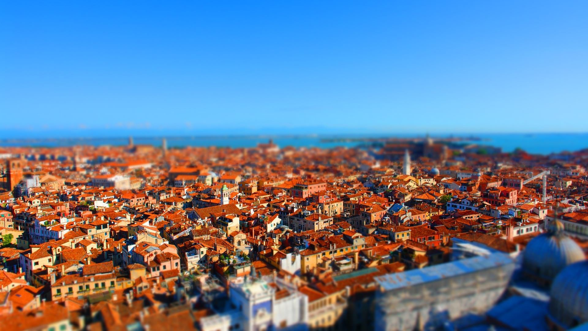 Venezia, Tetti, Panorama, Vista aerea, 1920x1080, immagine di sfondo
