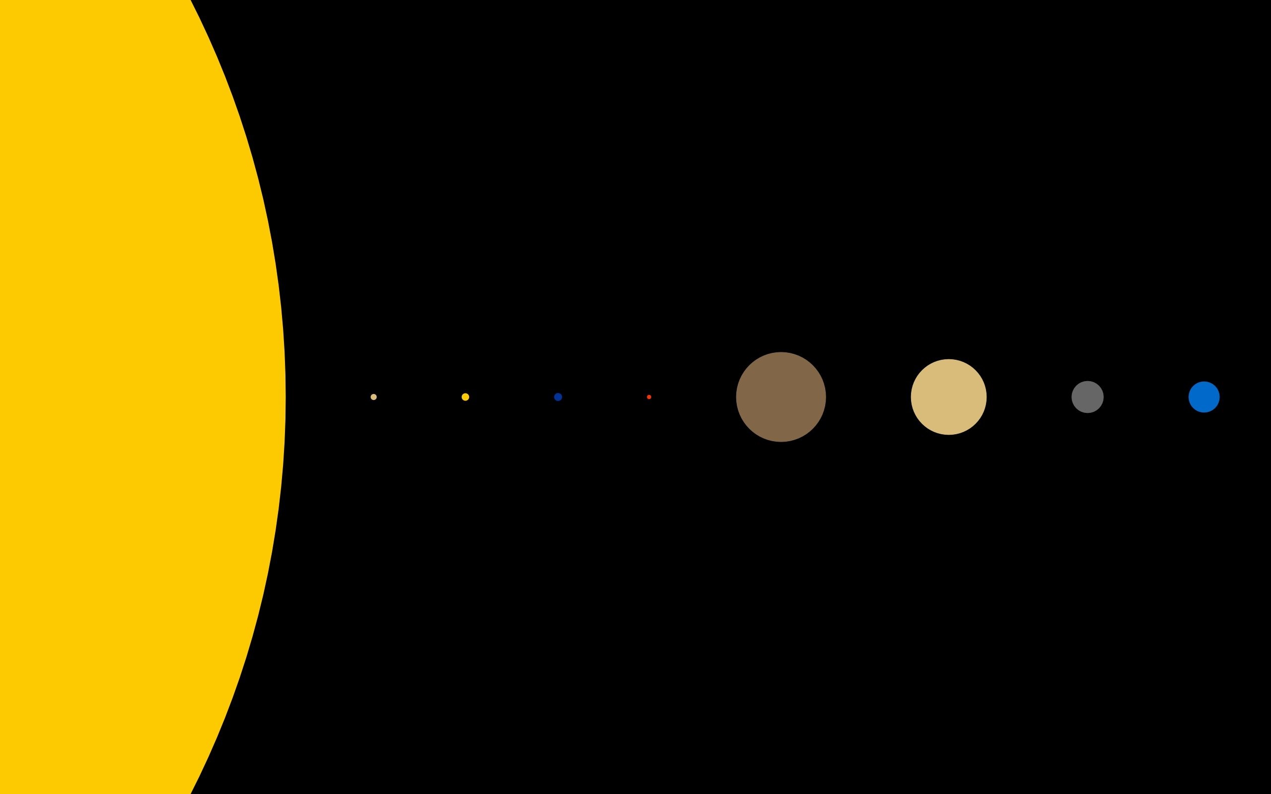 Sistema solare, Sole, Pianeti, Flat design, 2K, sfondo per PC e portatile
