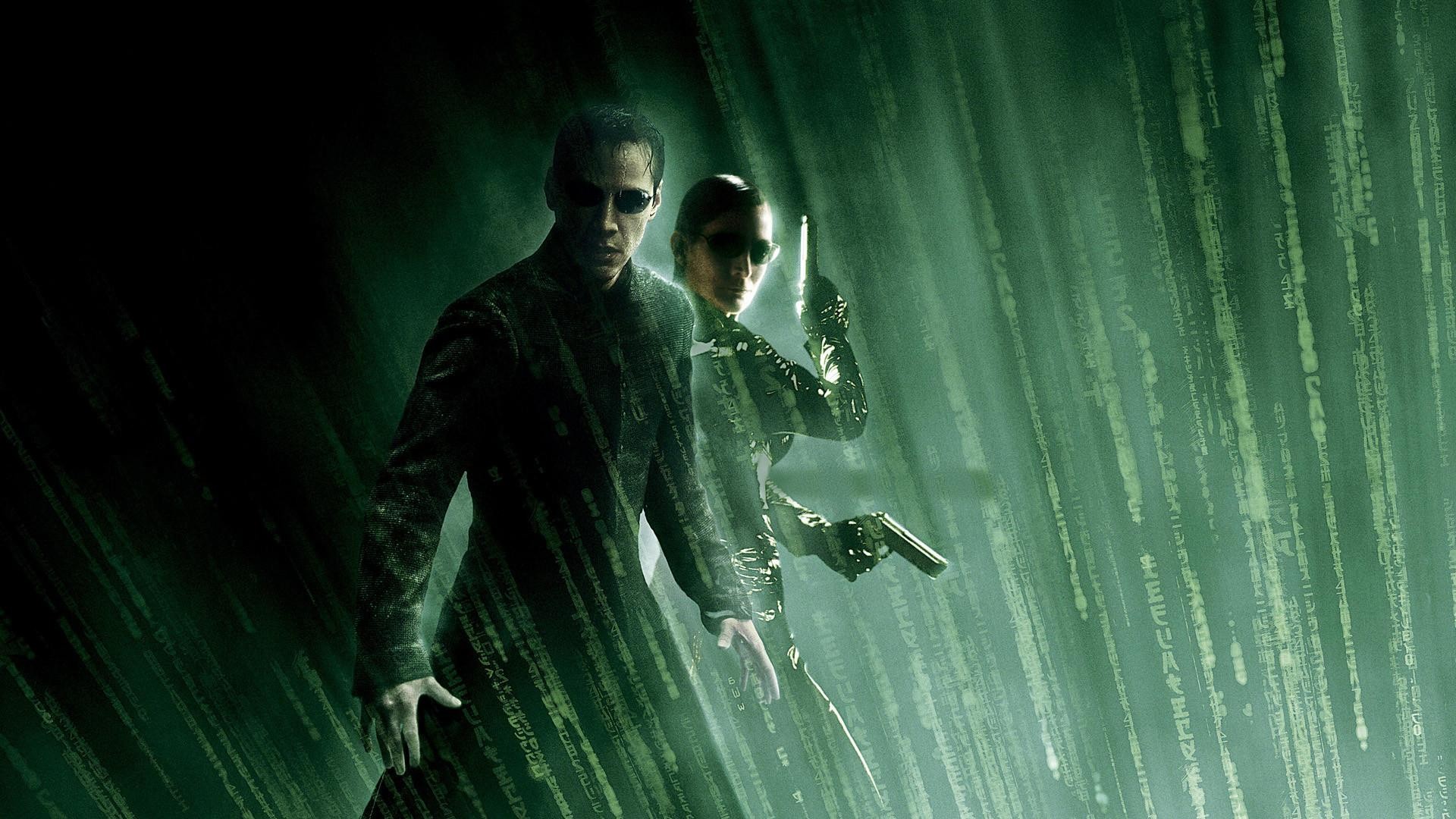 Matrix Reloaded, Neo, Trinity, Keanu Reeves, Carrie-Anne Moss, 1920x1080, sfondo per PC