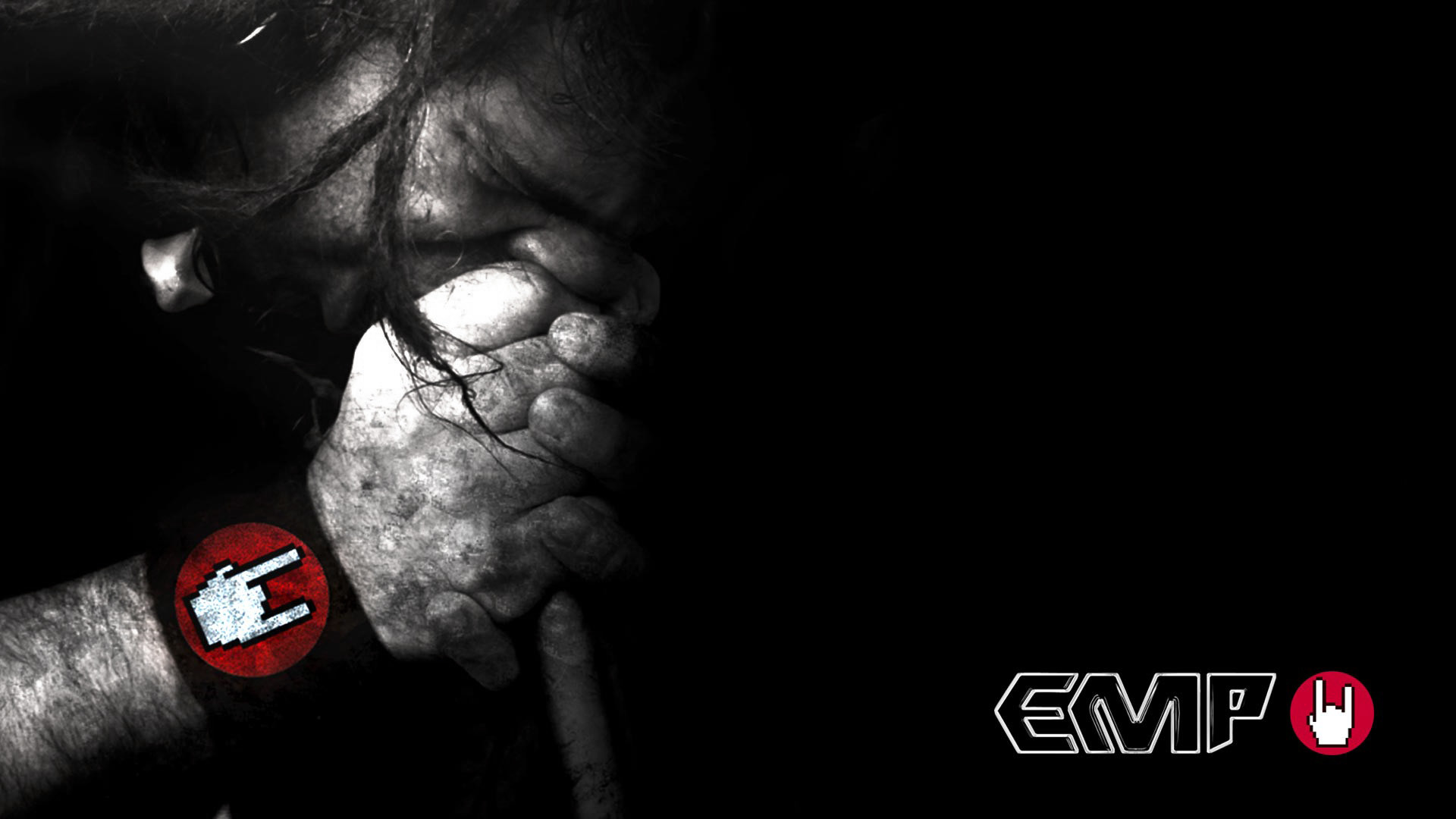 EMP, Rocker, Polsino, Bianco e nero, Full HD, wallpaper per portatile