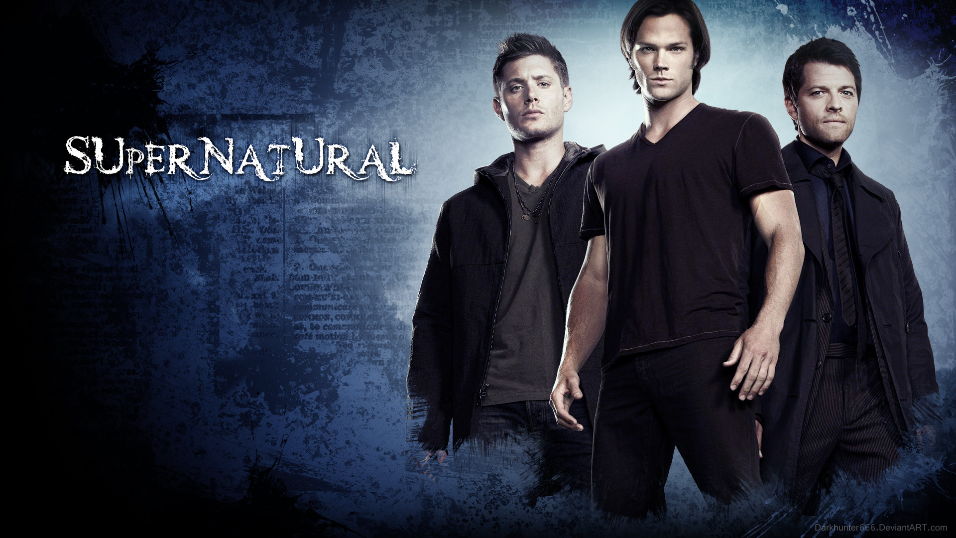 Supernatural, Dean Winchester, Sam Winchester, Castiel, Logo, 1920x1080, sfondo per PC