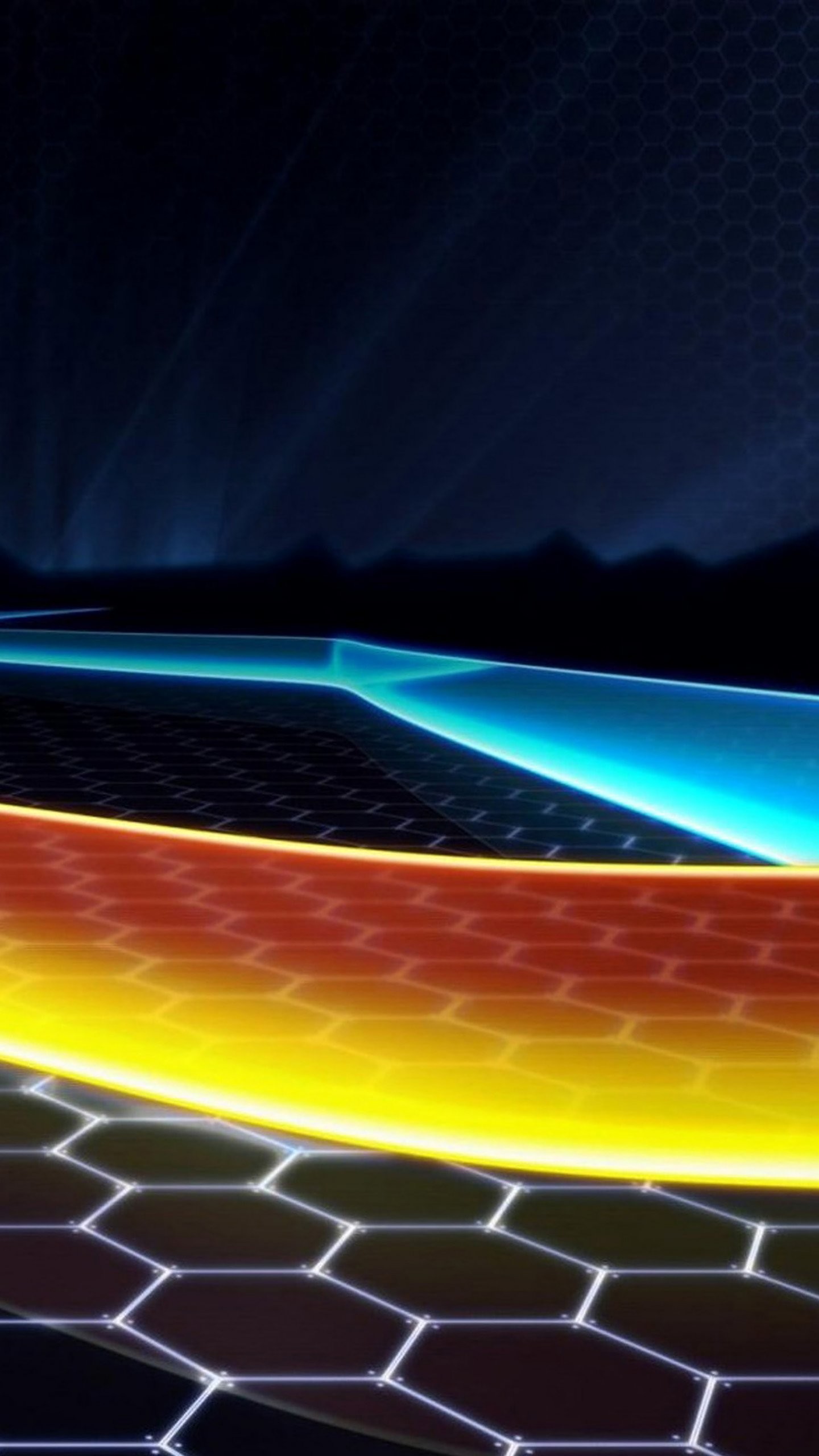 Esagoni, Neon, Arte 3D, sfondo LG G4 QHD+