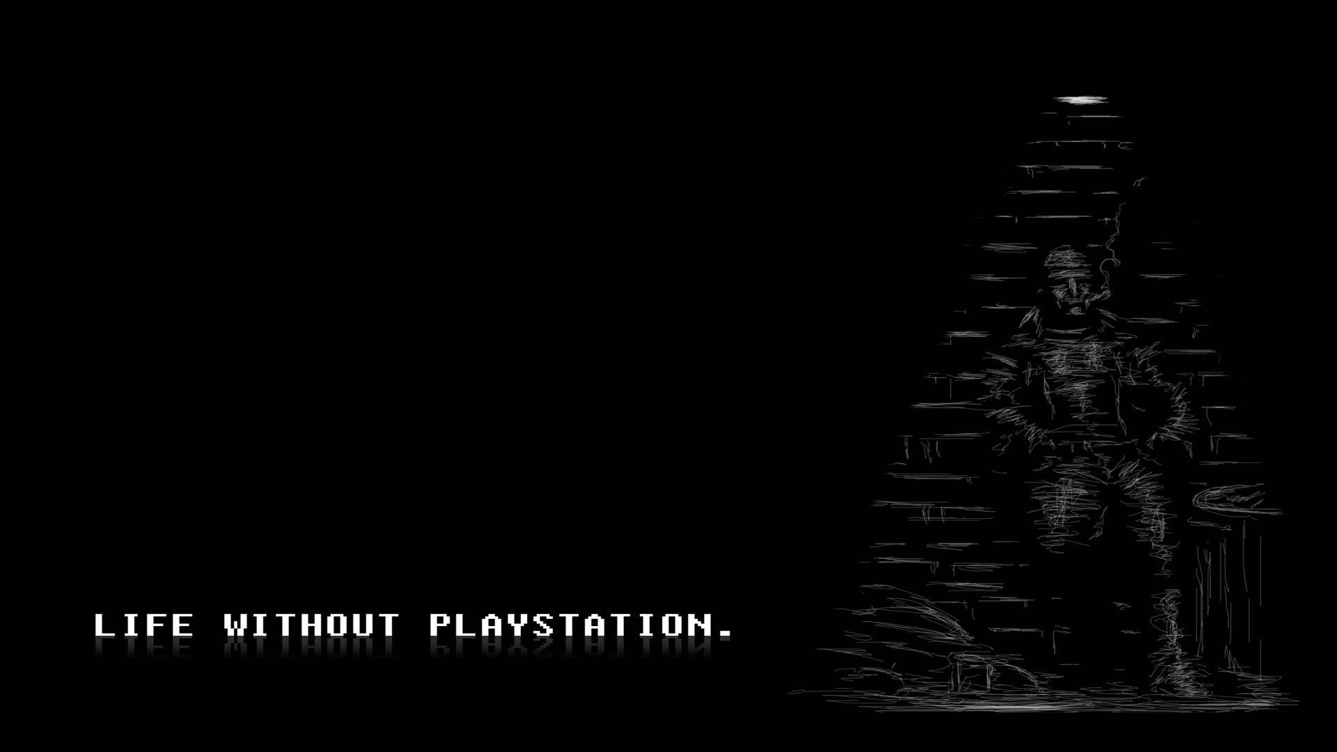 PlayStation, Life without PlayStation, Sfondo nero, Full HD, wallpaper per computer