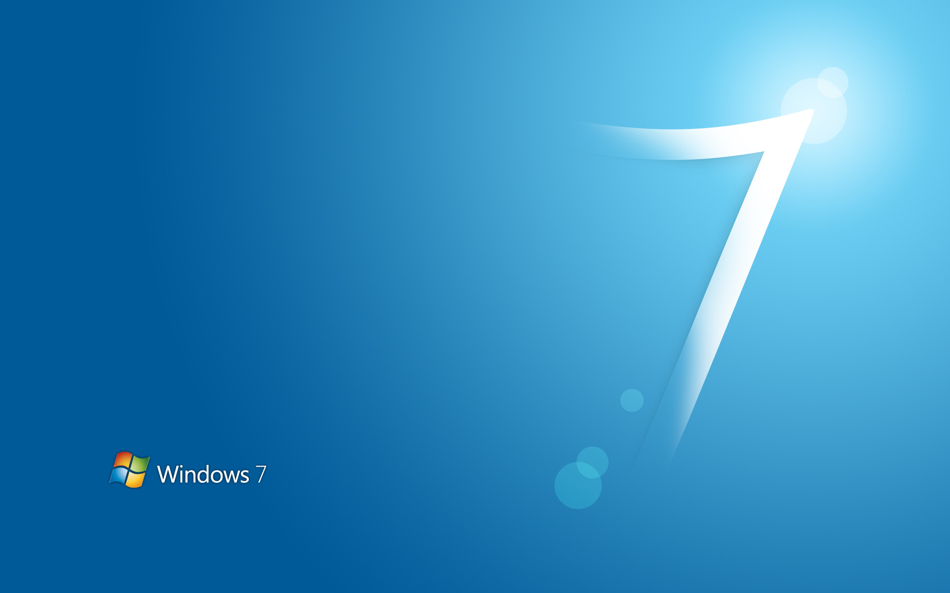 Windows 7, Numero 7, Sfondo blu, Full HD, wallpaper per portatile