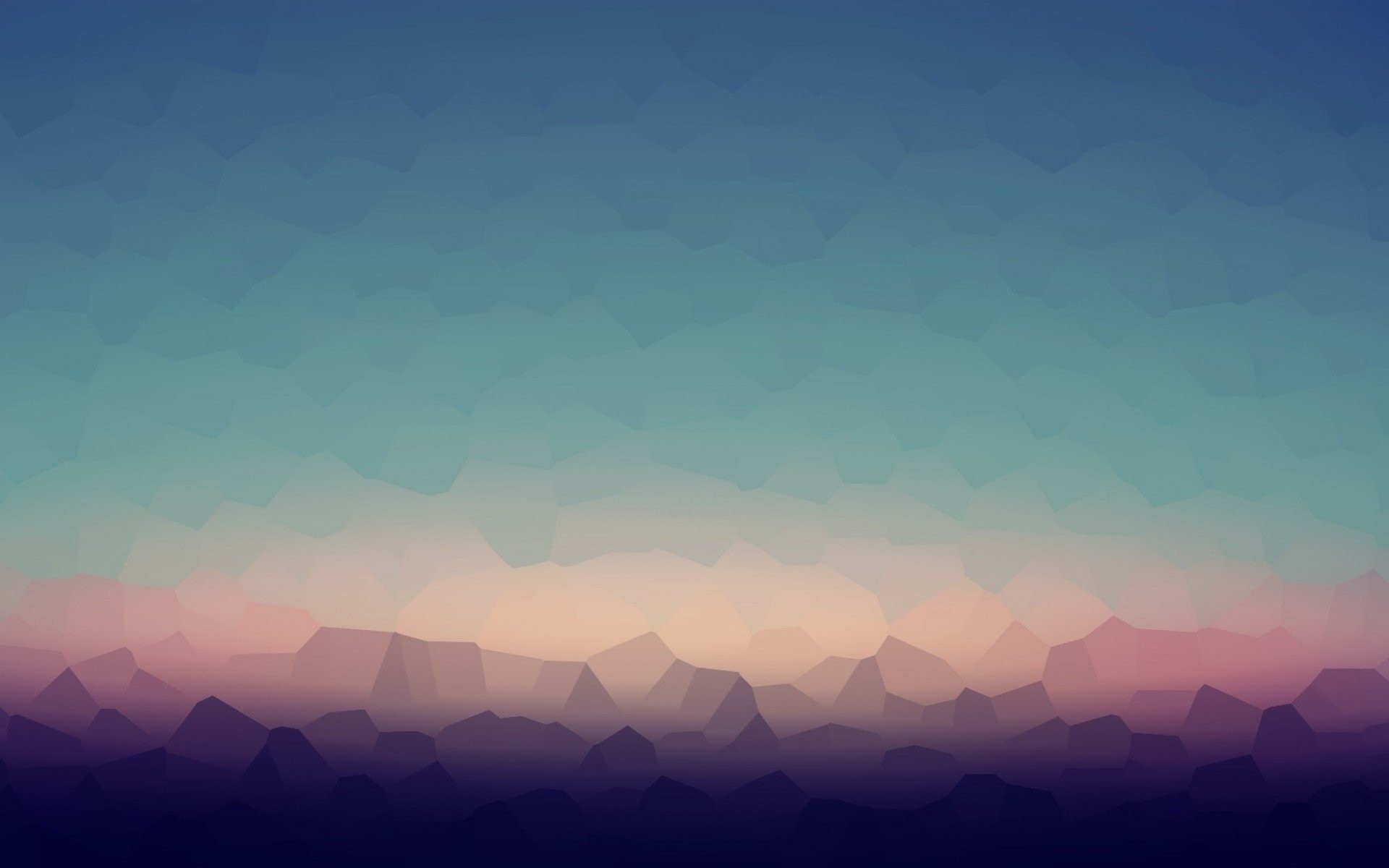 Low poly, Montagne, Sfumatura, Tramonto, 1920x1200, sfondo per PC