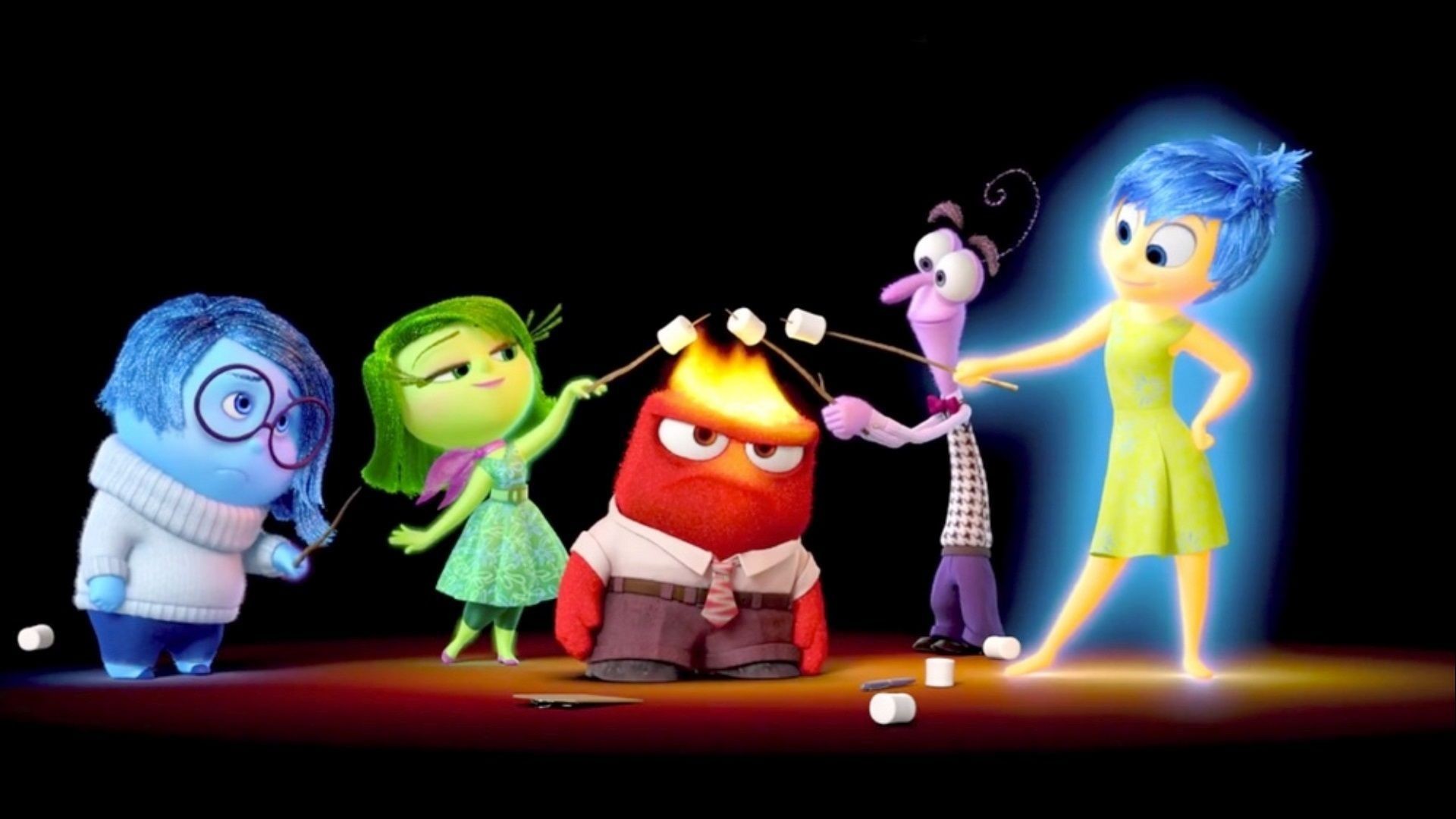Tristezza, Disgusto, Rabbia, Paura, Gioia, Inside Out, Marshmallow, sfondo desktop 1920x1080