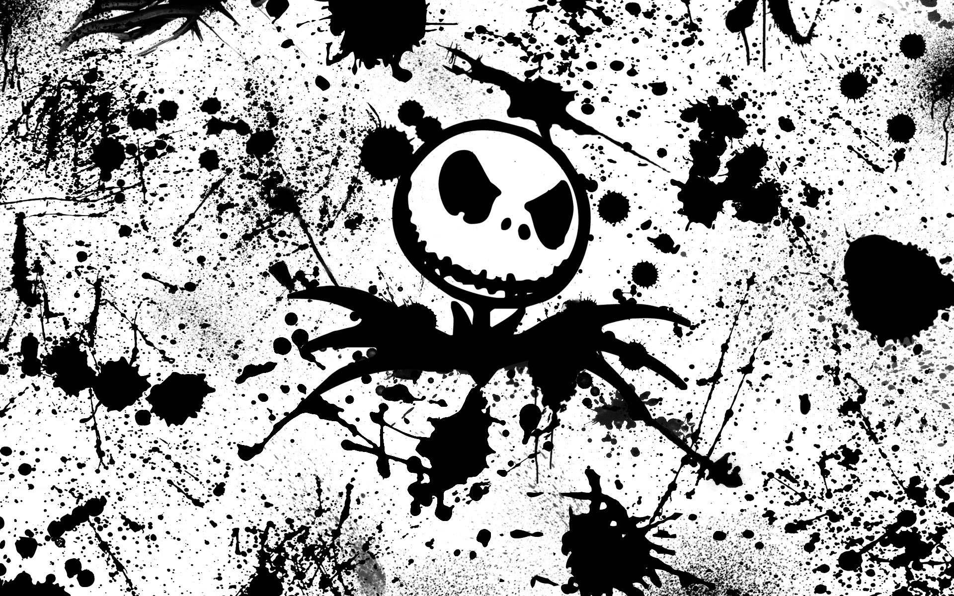Jack Skeletron, Schizzi d'inchiostro, Bianco e nero, Volto, 1920x1200, sfondo per PC