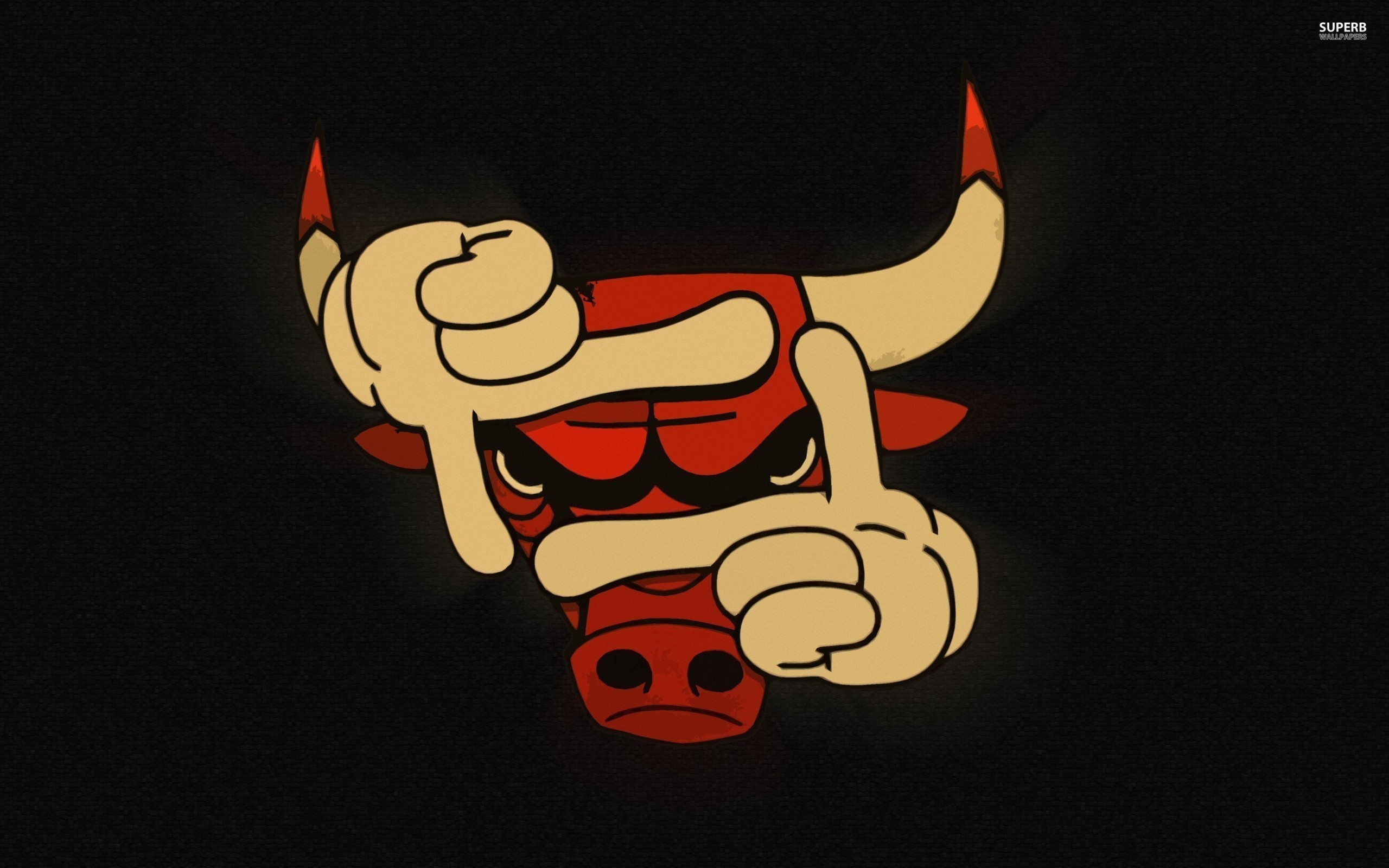 Chicago Bulls, Supreme, Logo, Mani, Cartone, 2560x1600, immagine di sfondo