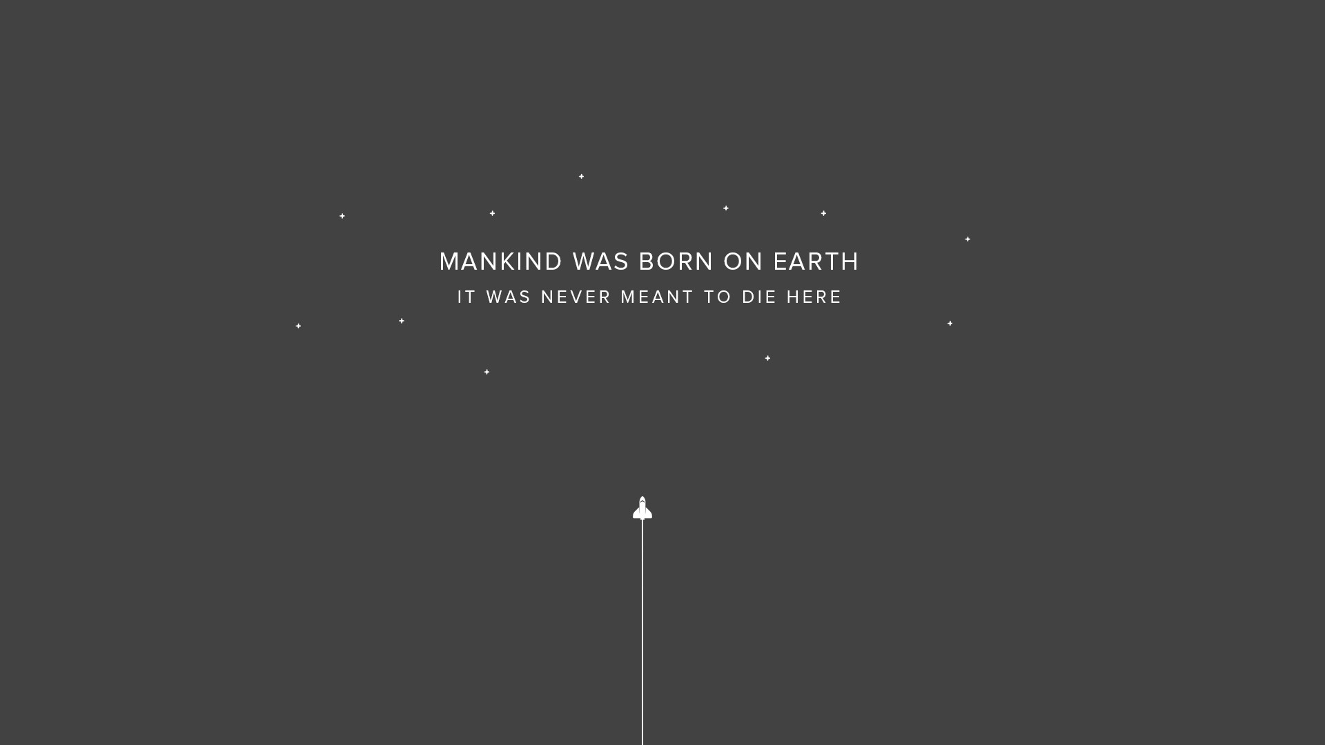 Interstellar, Citazione, Minimalista, Sfondo grigio, Full HD, wallpaper desktop