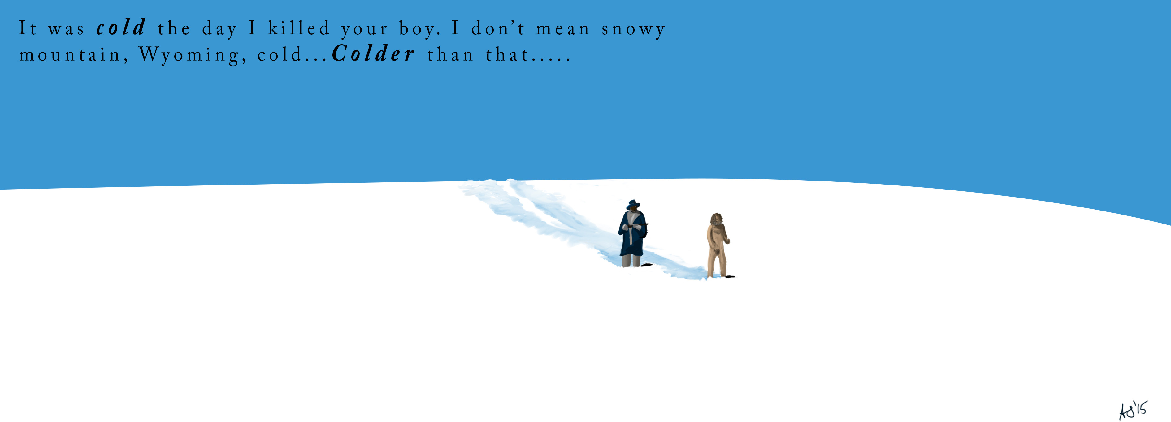 The Hateful Eight, Citazione, Neve, Minimalismo, Azzurro, 2K, sfondo per portatile