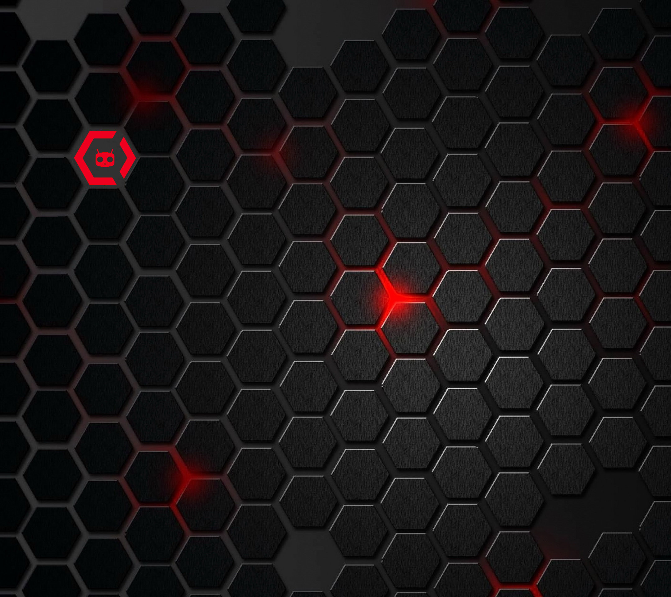 Esagoni, Luci rosse, Nero, Texture, Full HD, sfondo per iPad e tablet