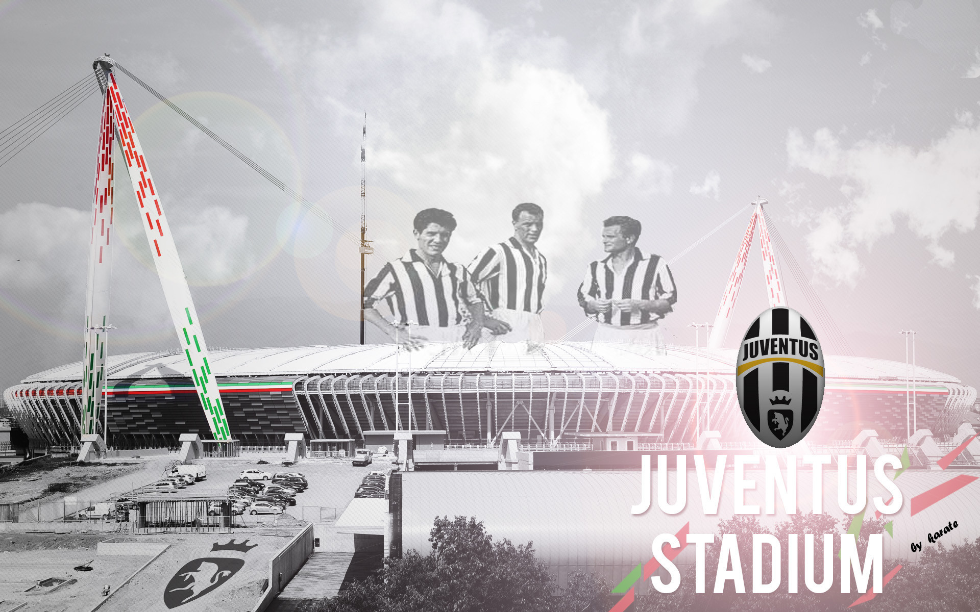 Juventus Stadium, Juventus, Stadio, Bianco e nero, 16:10 Full HD, wallpaper widescreen