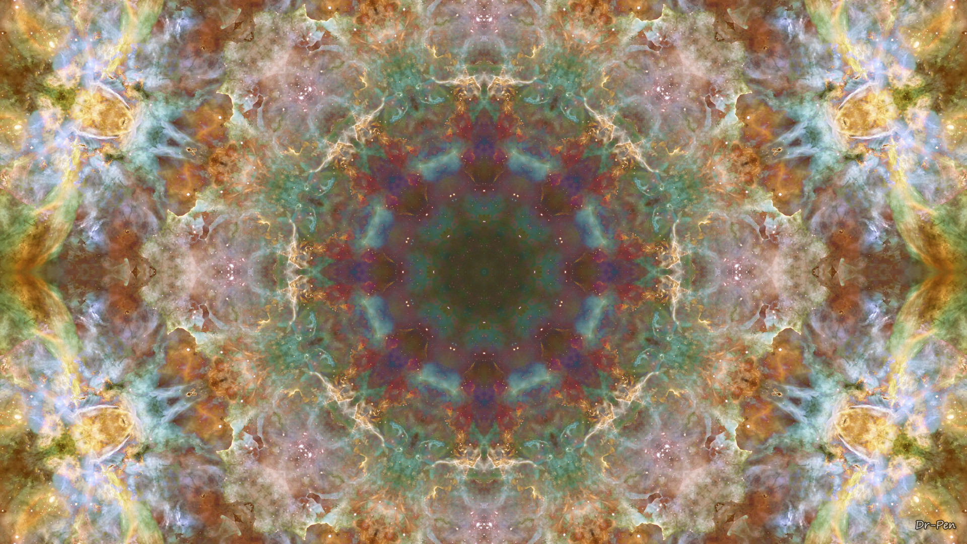 Caleidoscopio, Mandala, Nebulosa, Spazio, 1920x1080, immagine di sfondo