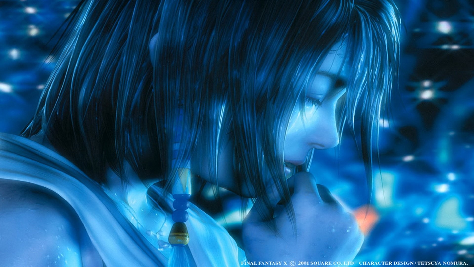 Yuna, Final Fantasy X, Blu, Primo piano, Full HD, sfondo per PC