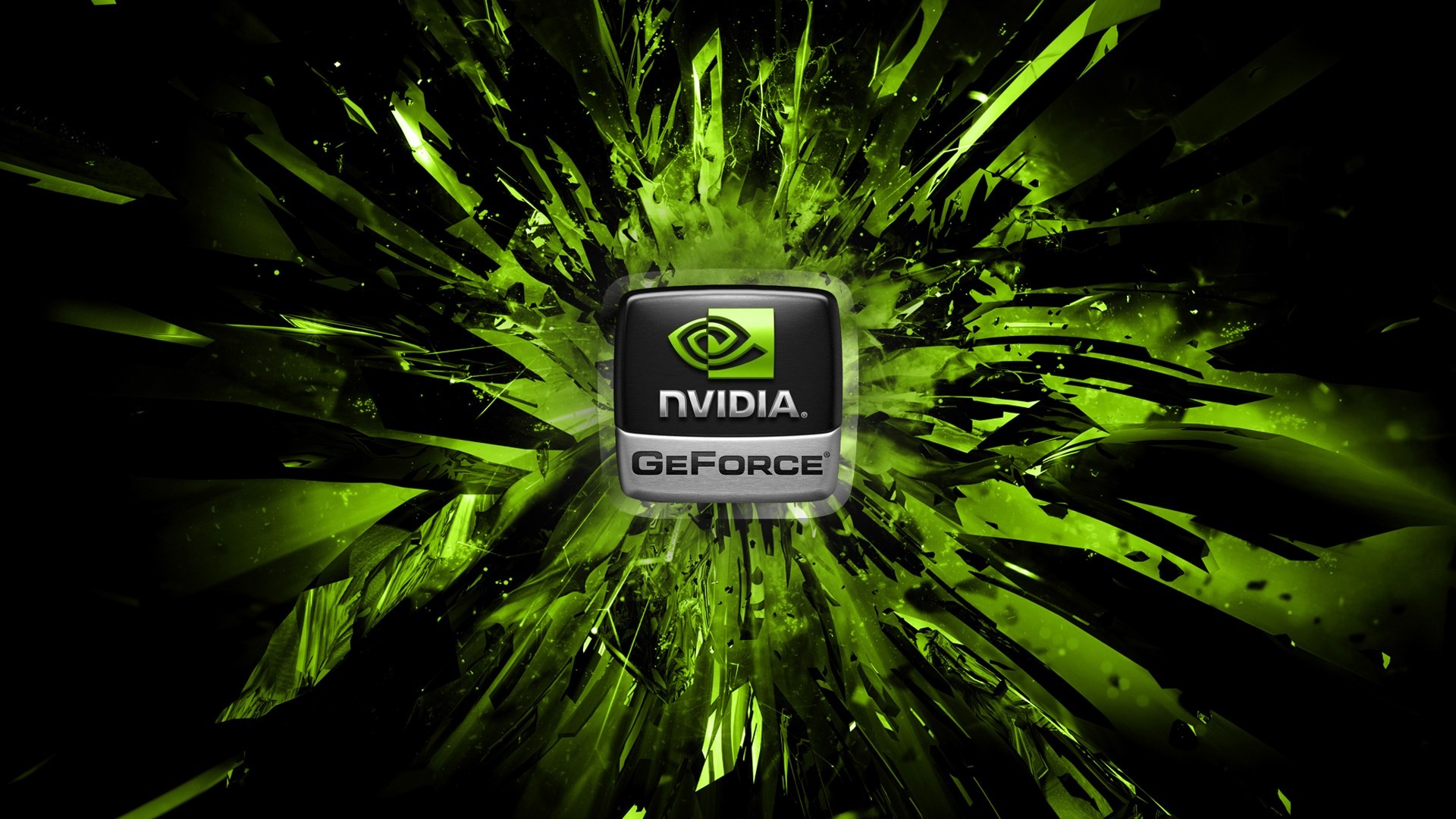 Nvidia, GeForce, Logo, Esplosione, Verde, Full HD, sfondo Windows 11