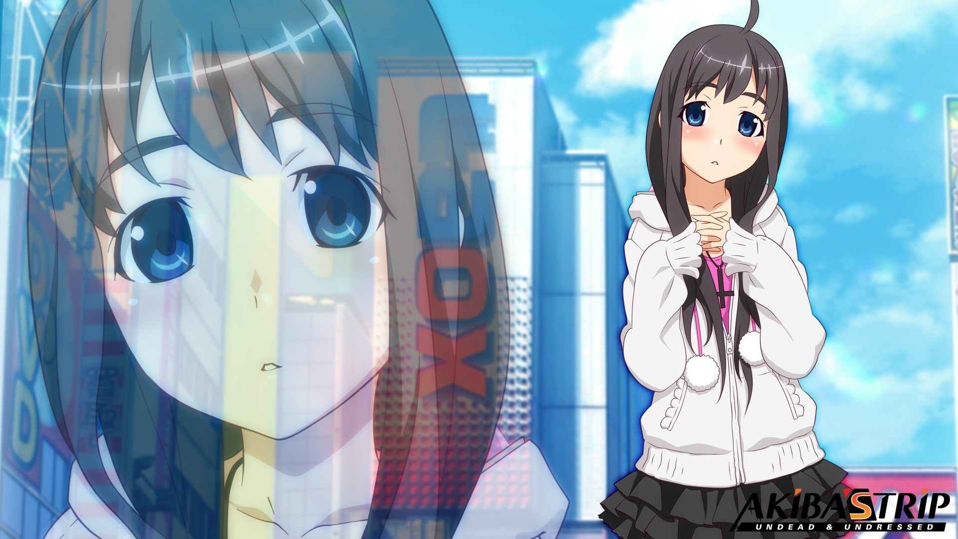Akiba's Trip: Undead & Undressed, Shizuku Tokikaze, Akihabara, Anime, sfondo 16:9 Full HD