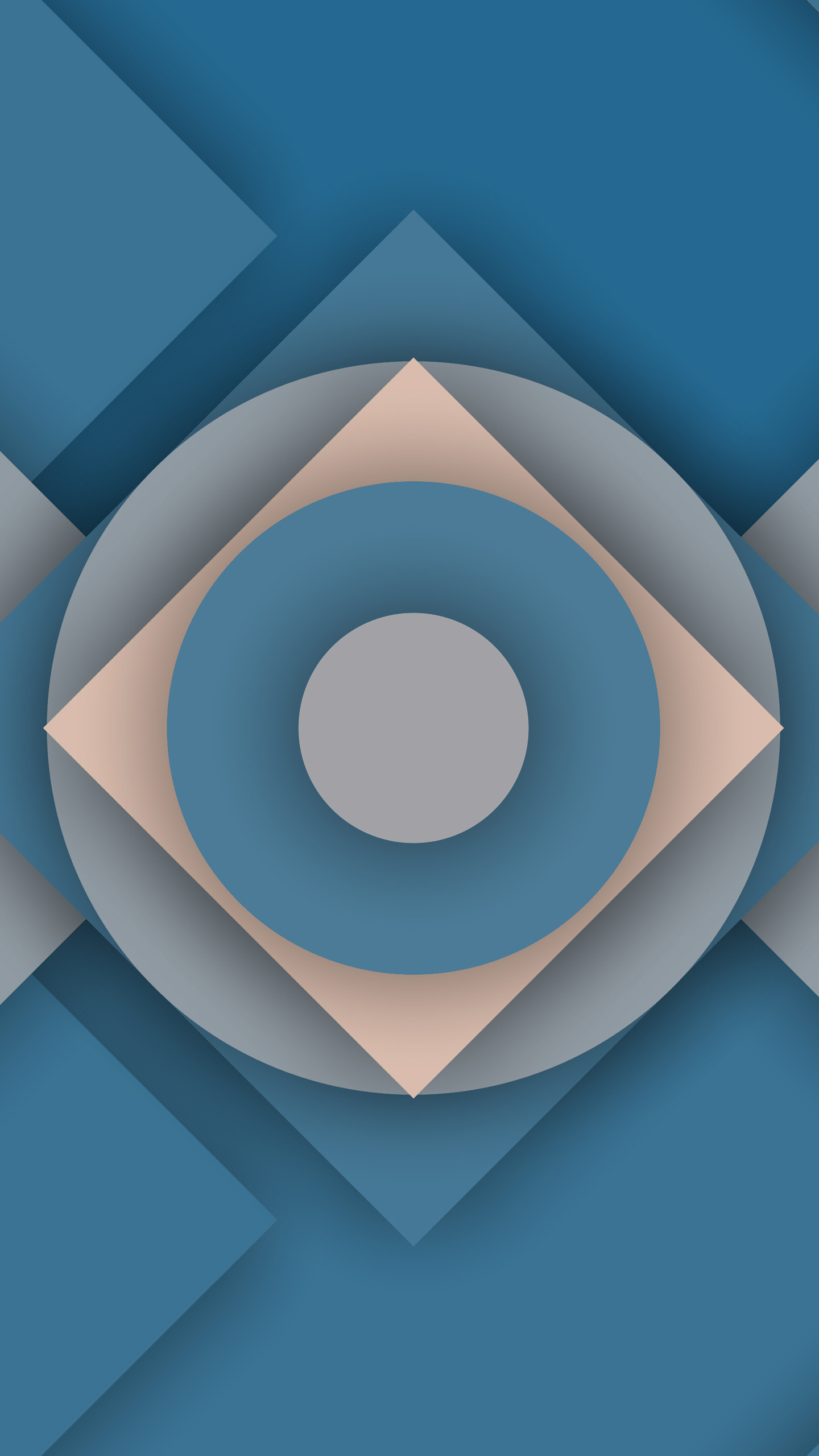 Material Design, Geometria, Blu, Pesca, QHD+, sfondo Galaxy S6
