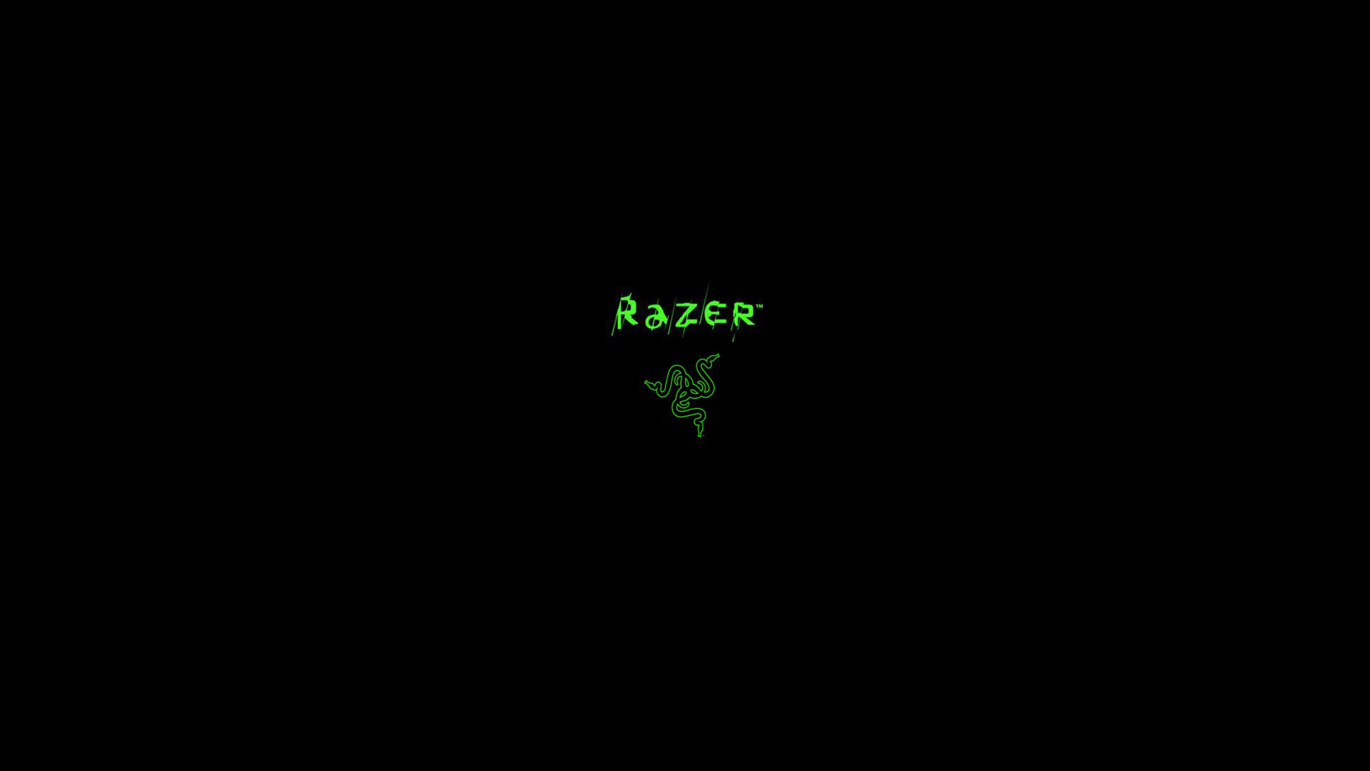 Razer, Logo Razer, Minimalismo, Sfondo nero, Full HD, wallpaper per portatile