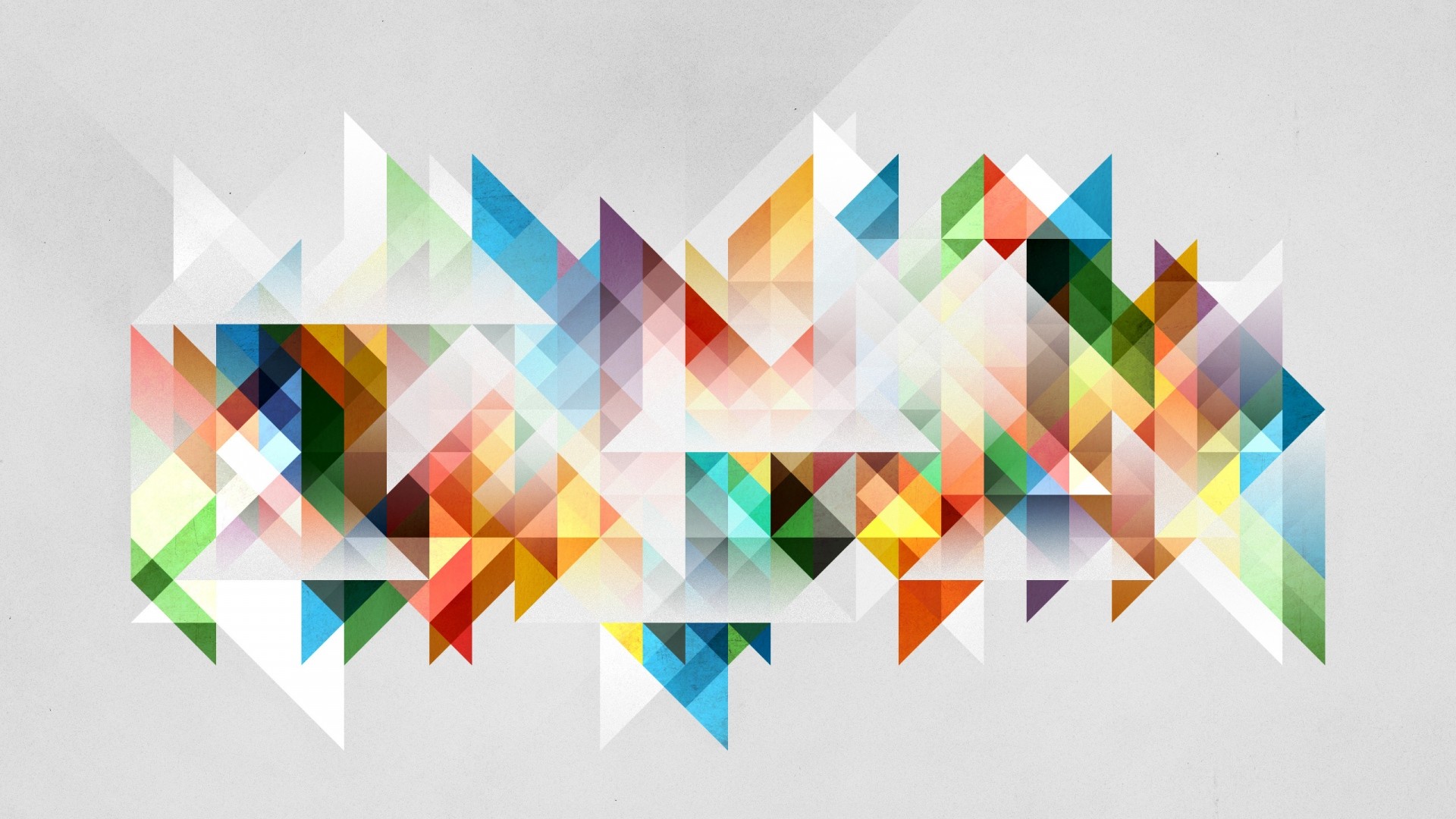 Triangoli colorati, Mosaico, Sfondo grigio, Full HD, wallpaper per PC