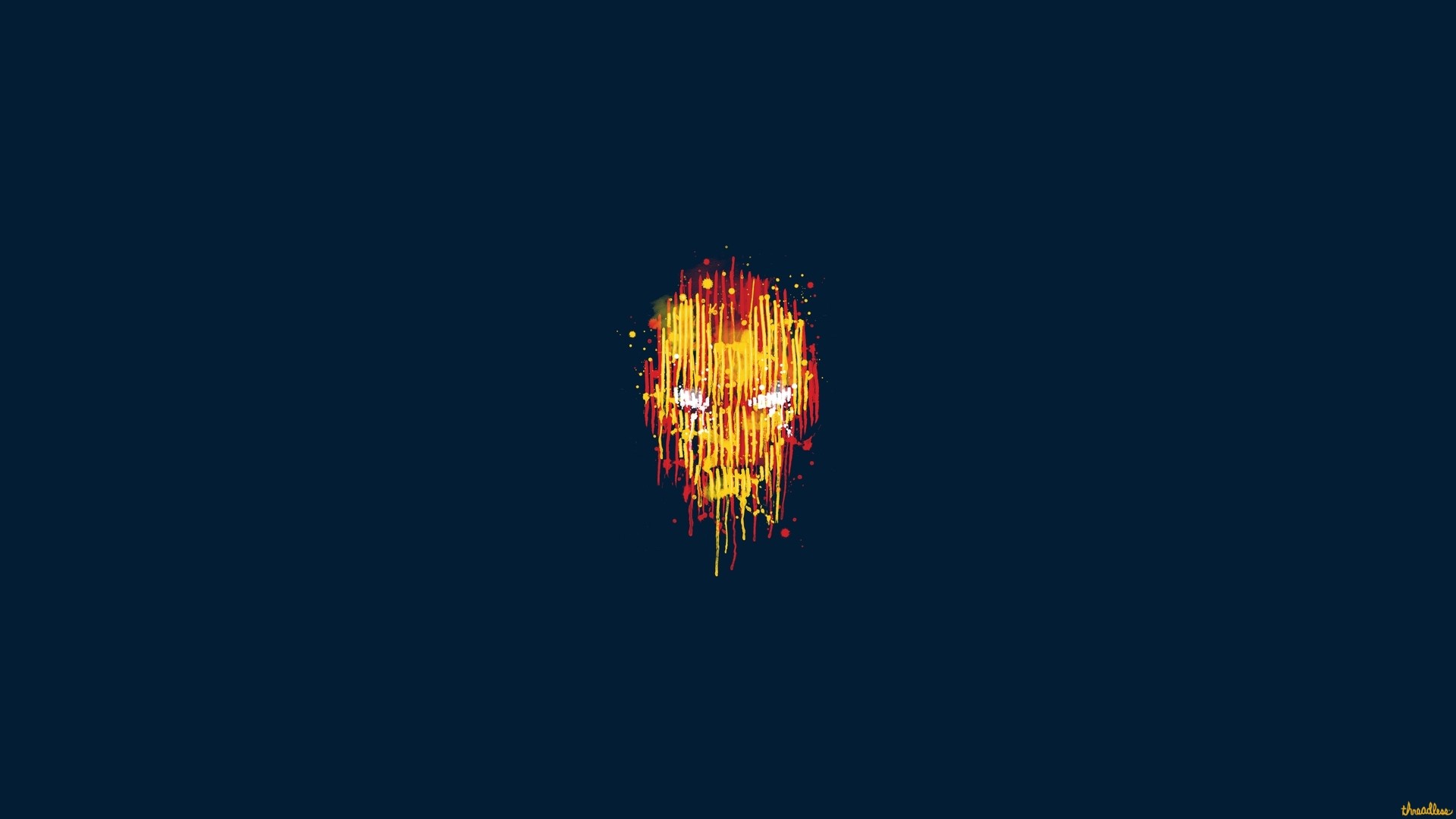 Iron Man, Elmo, Minimalismo, Sfondo blu, Full HD, wallpaper desktop