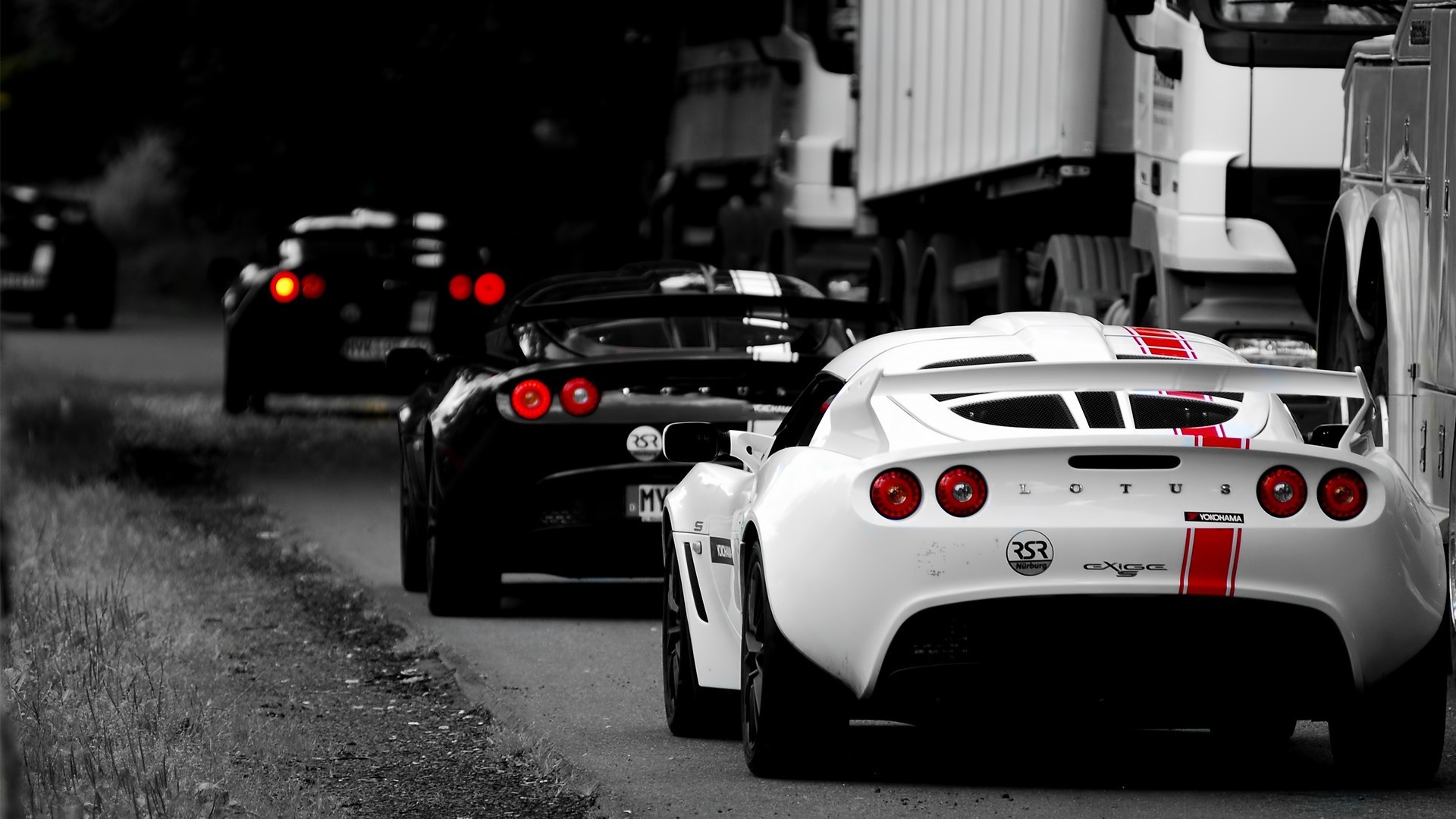 Lotus Exige, Auto sportiva, Bianco, Strada, Full HD, sfondo per PC e portatile