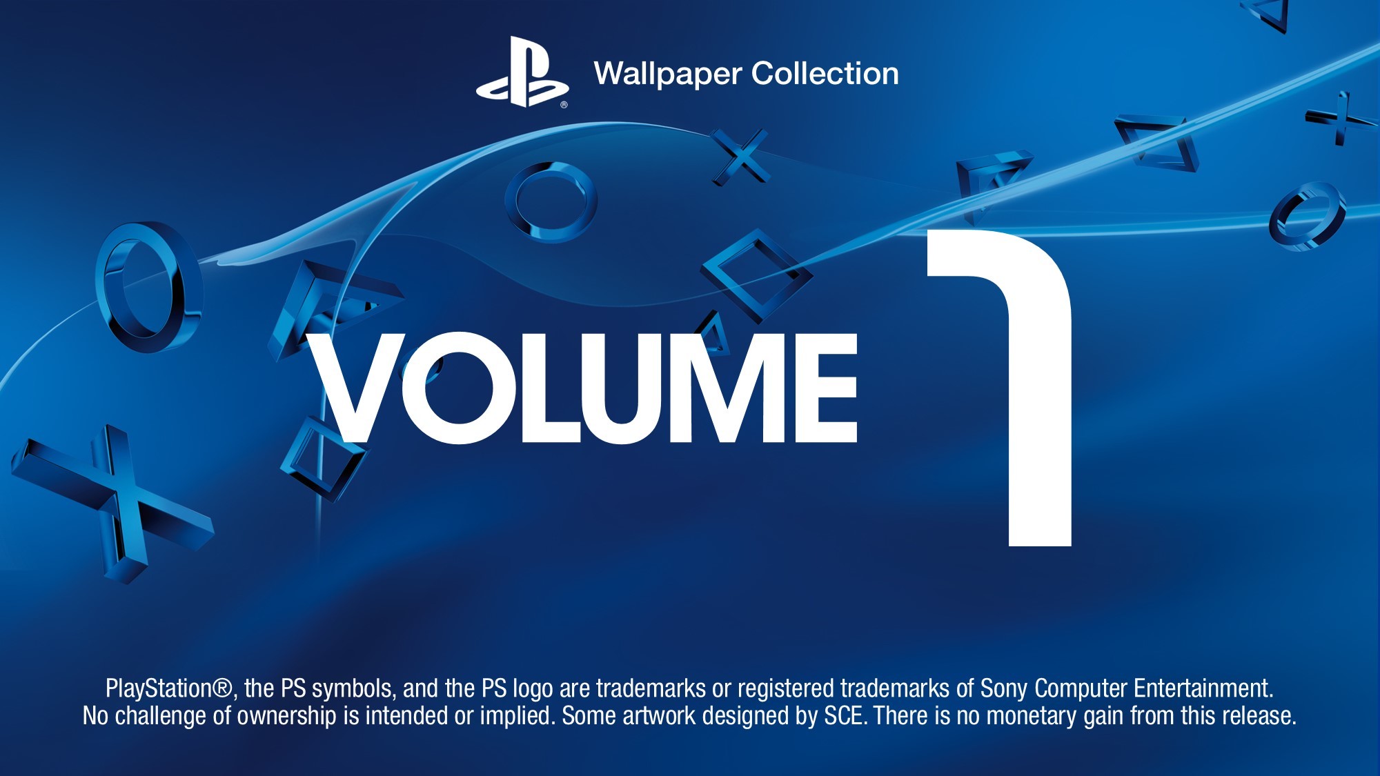 PlayStation, Logo PlayStation, Volume 1, Sfondo blu, Full HD, wallpaper per PC